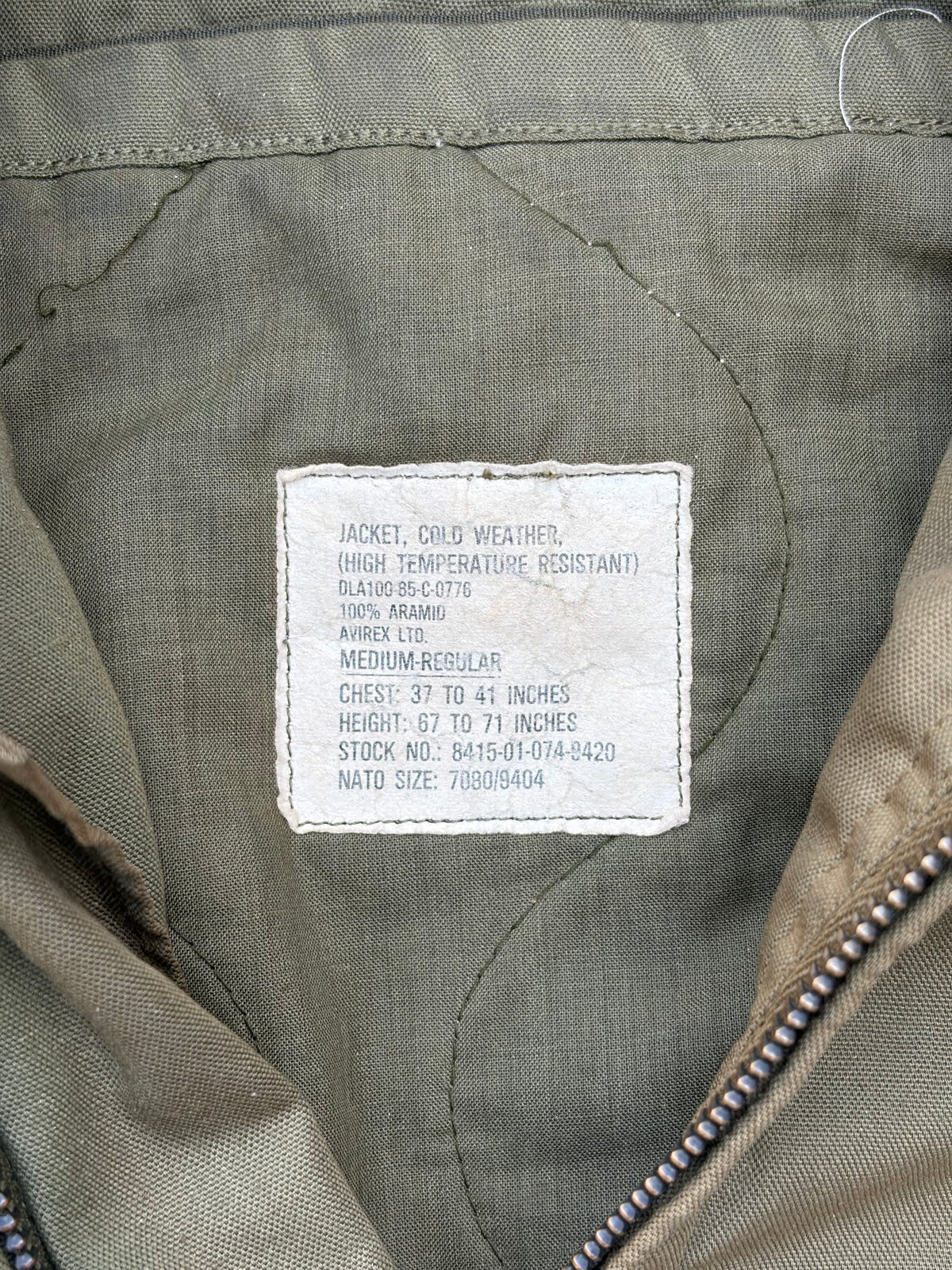 Rare 1980s Vintage Avirex U.S. Military Flight Jacket M/L