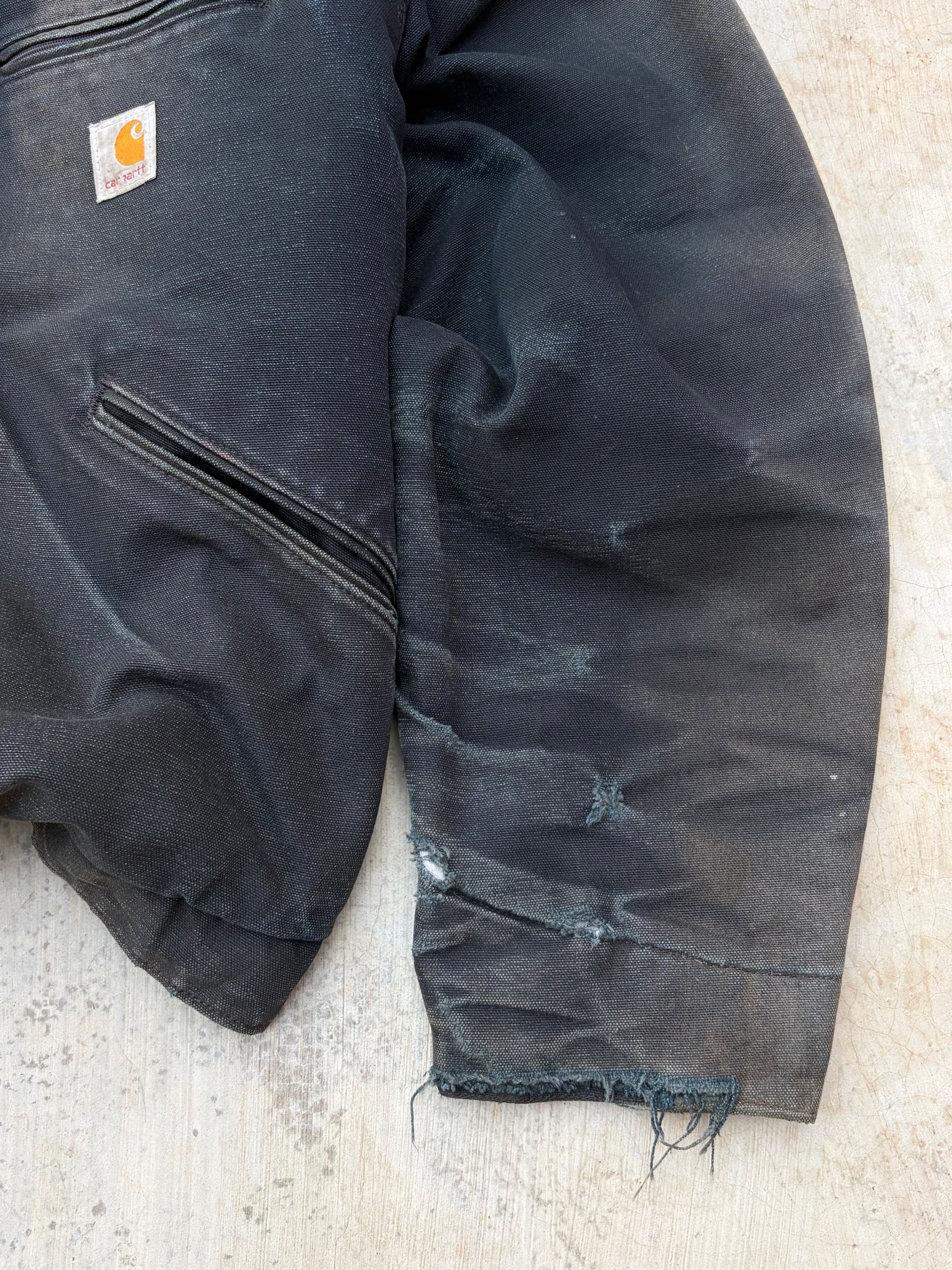 Vintage Sunfaded Distressed Carhartt Detroit Jacket J001 BLK L