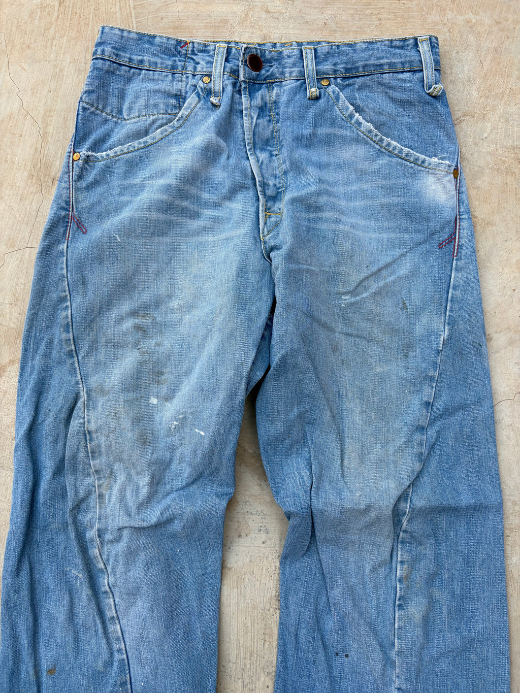 Vintage Levi's Buckle Back Jeans Distressed Light Wash Rare 32×32