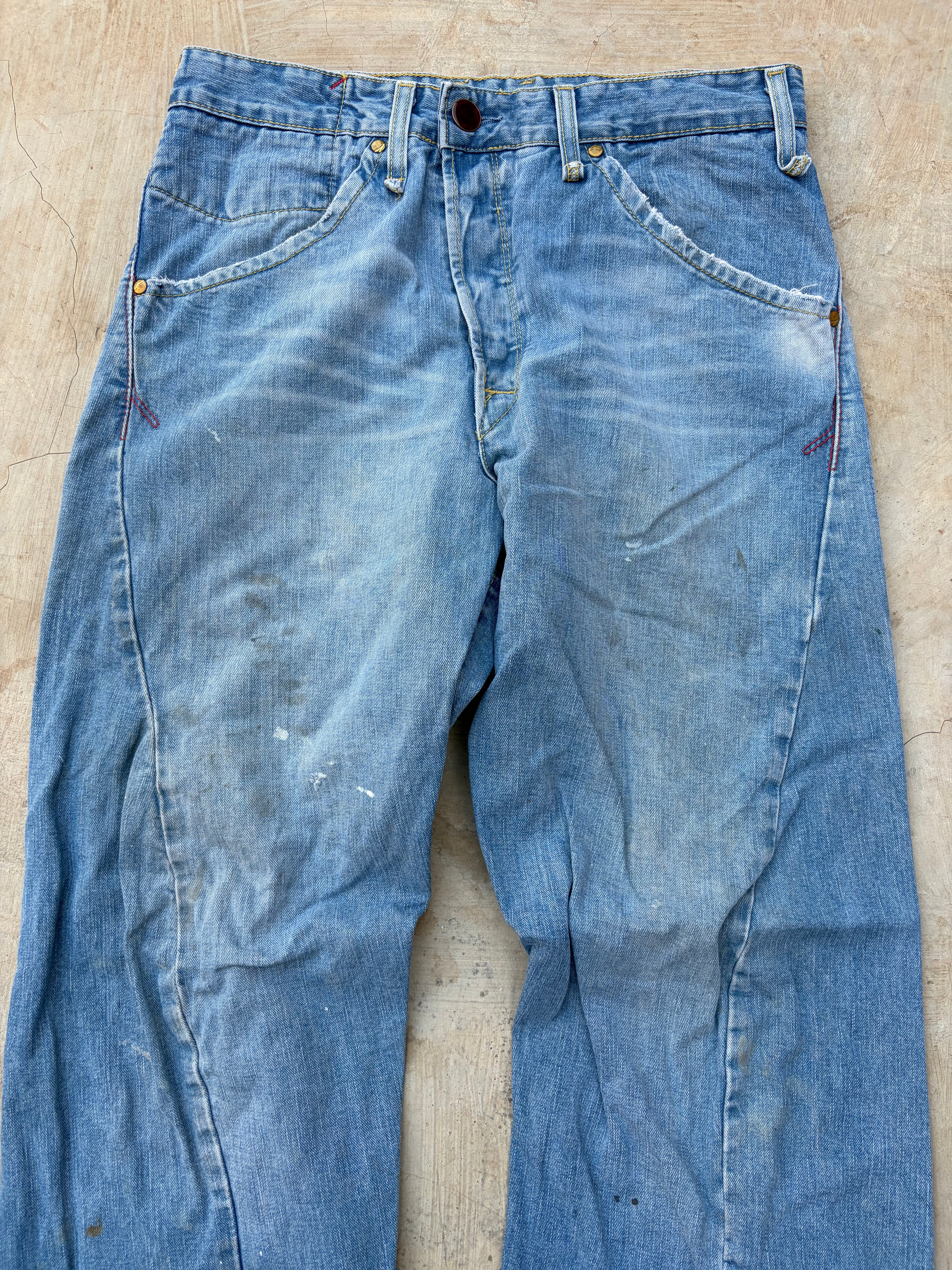 Vintage Levi's Buckle Back Jeans Distressed Light Wash Rare 32×32