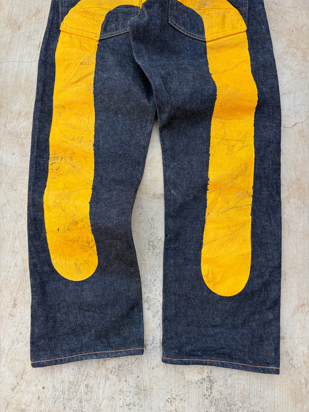 Vintage 00s Evisu Selvedge Denim Jeans Yellow Diacock 30
