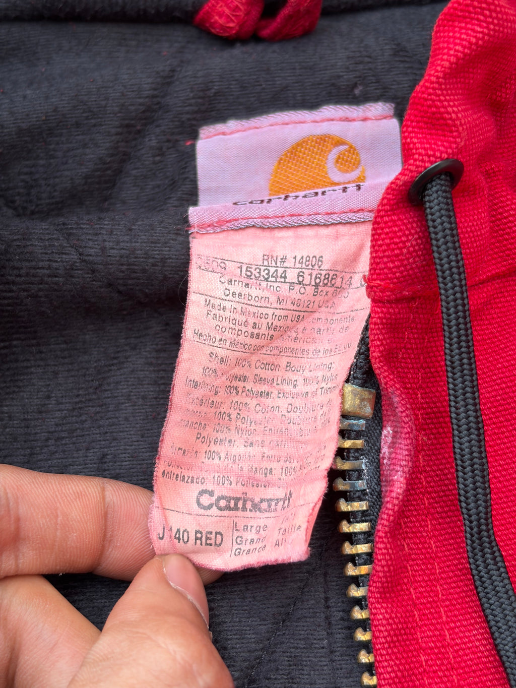 Vintage 00s Carhartt Active Jacket J140 RED L