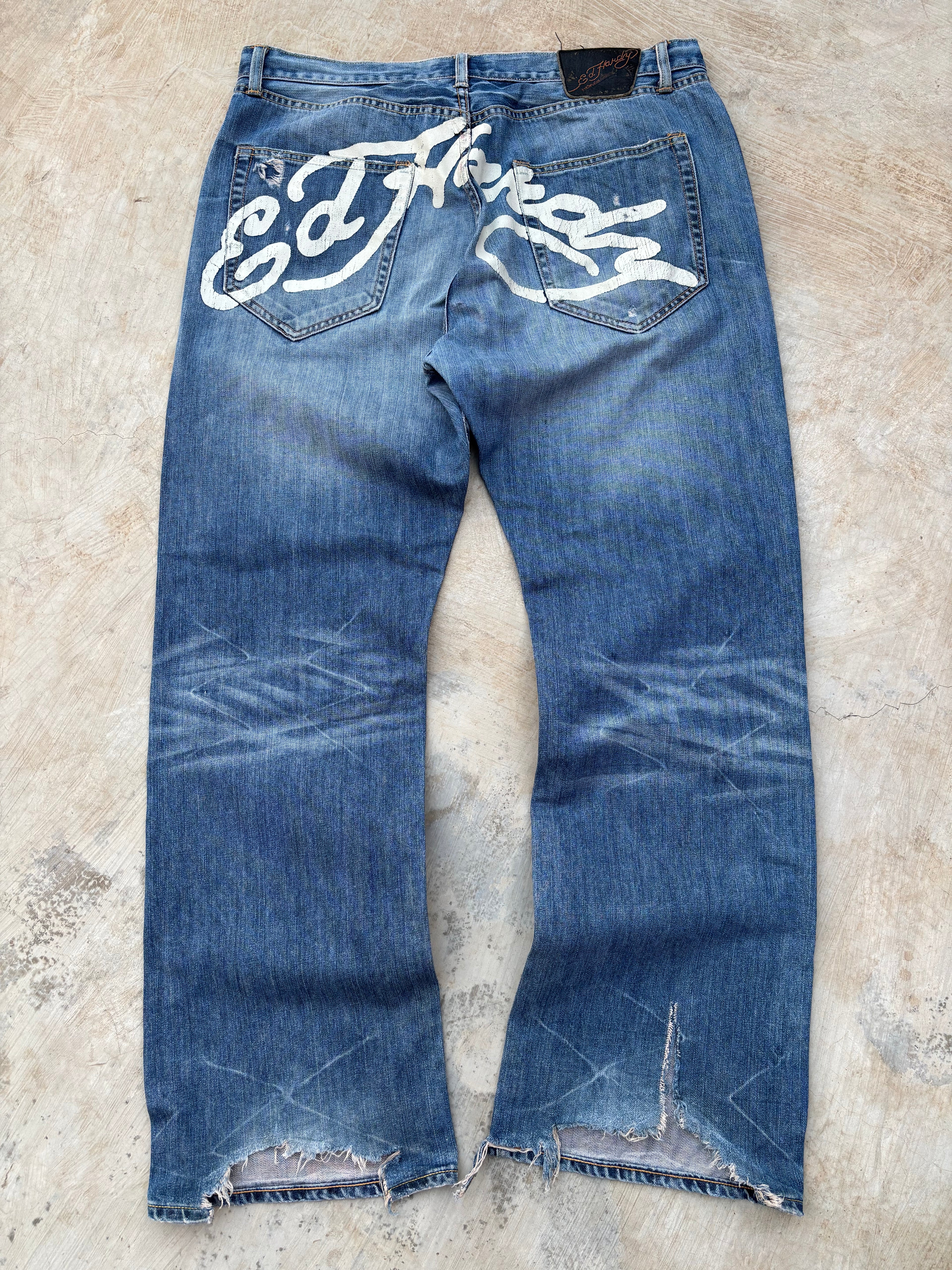 Vintage 00s Edhardy Bootcut Spellout Pant 38