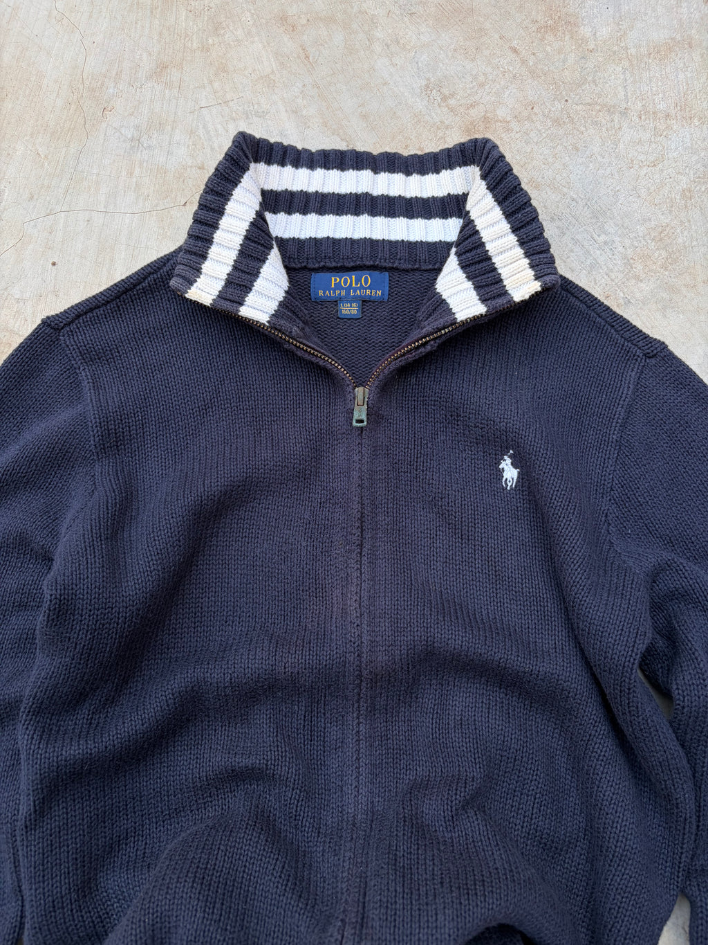 Vintage 00s Polo Ralph Lauren Full-Zip Knit Sweater S