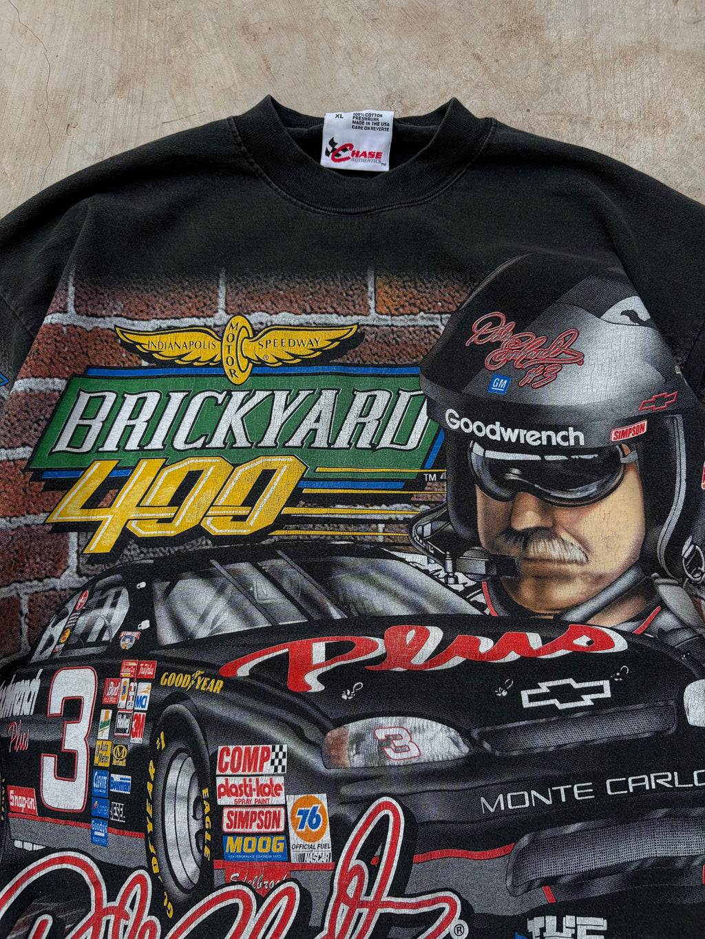 vintage 1998 Dale Earnhardt "The Intimidator" Brickyard 400 NASCAR AOP XL