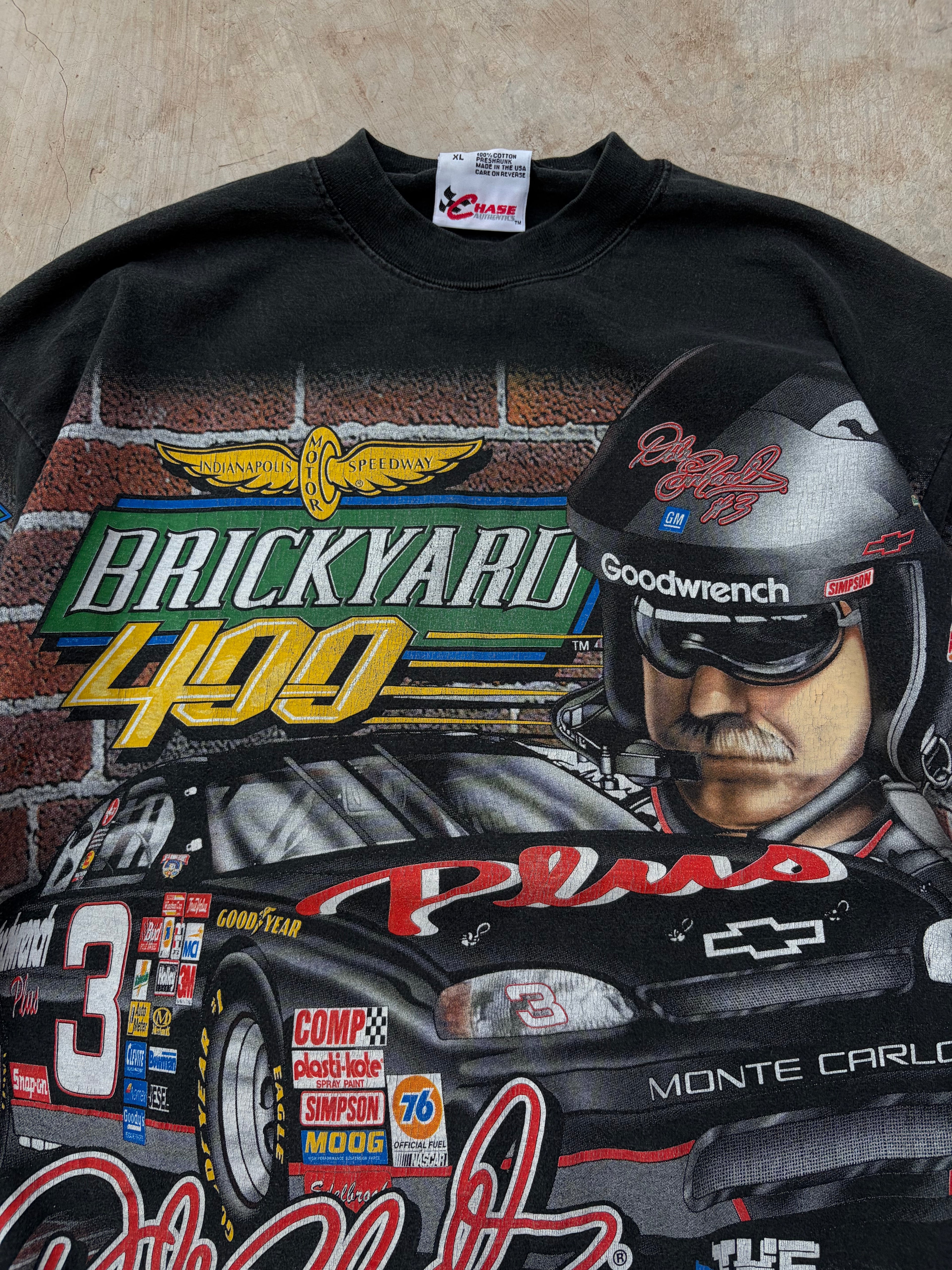 vintage 1998 Dale Earnhardt "The Intimidator" Brickyard 400 NASCAR AOP XL