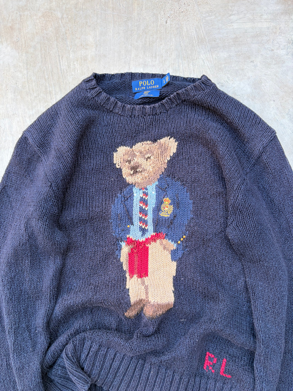 Rare Vintage Polo Ralph Lauren 50th Anniversary Polo Bear Sweater M