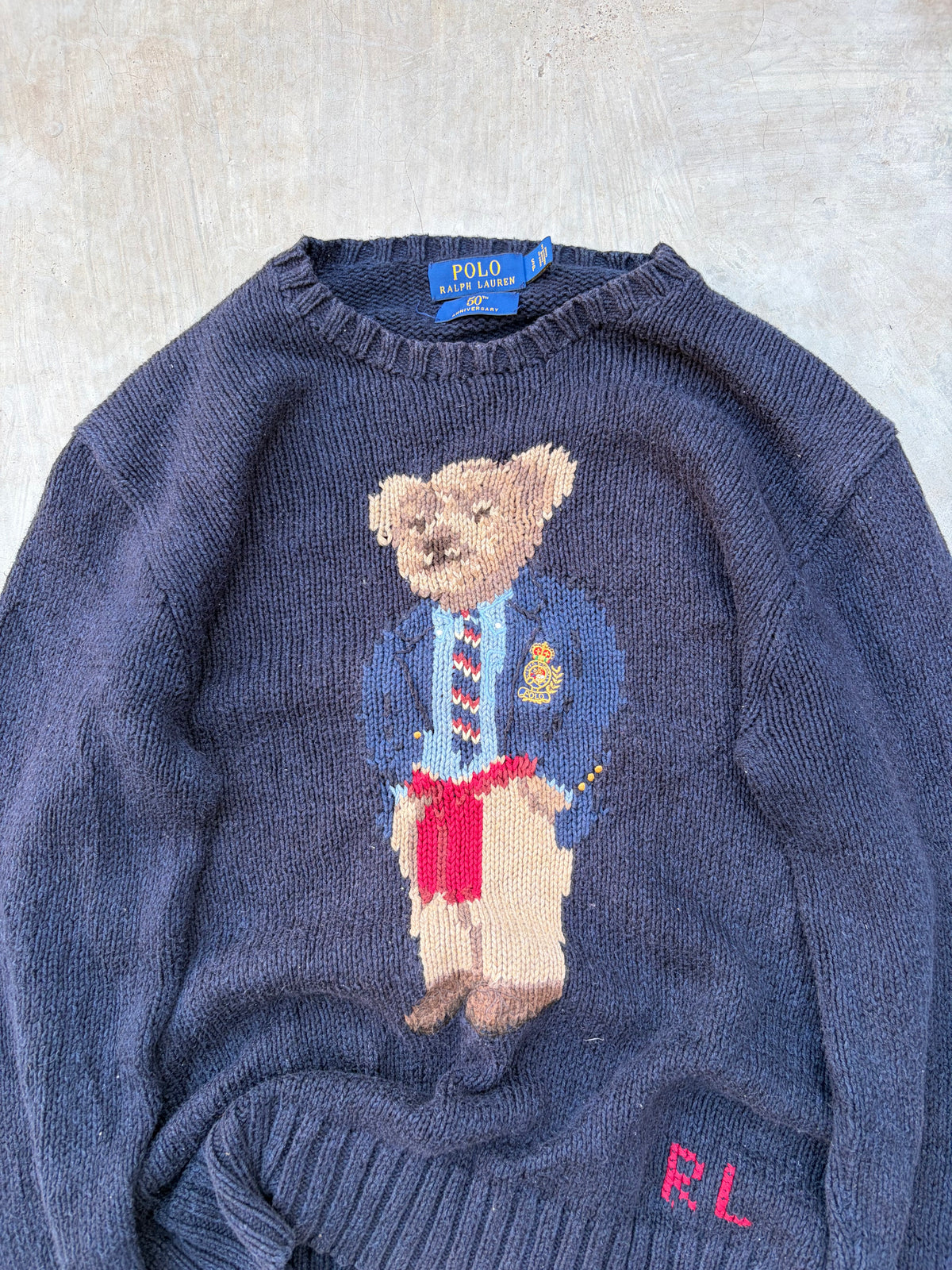 Rare Vintage Polo Ralph Lauren 50th Anniversary Polo Bear Sweater M
