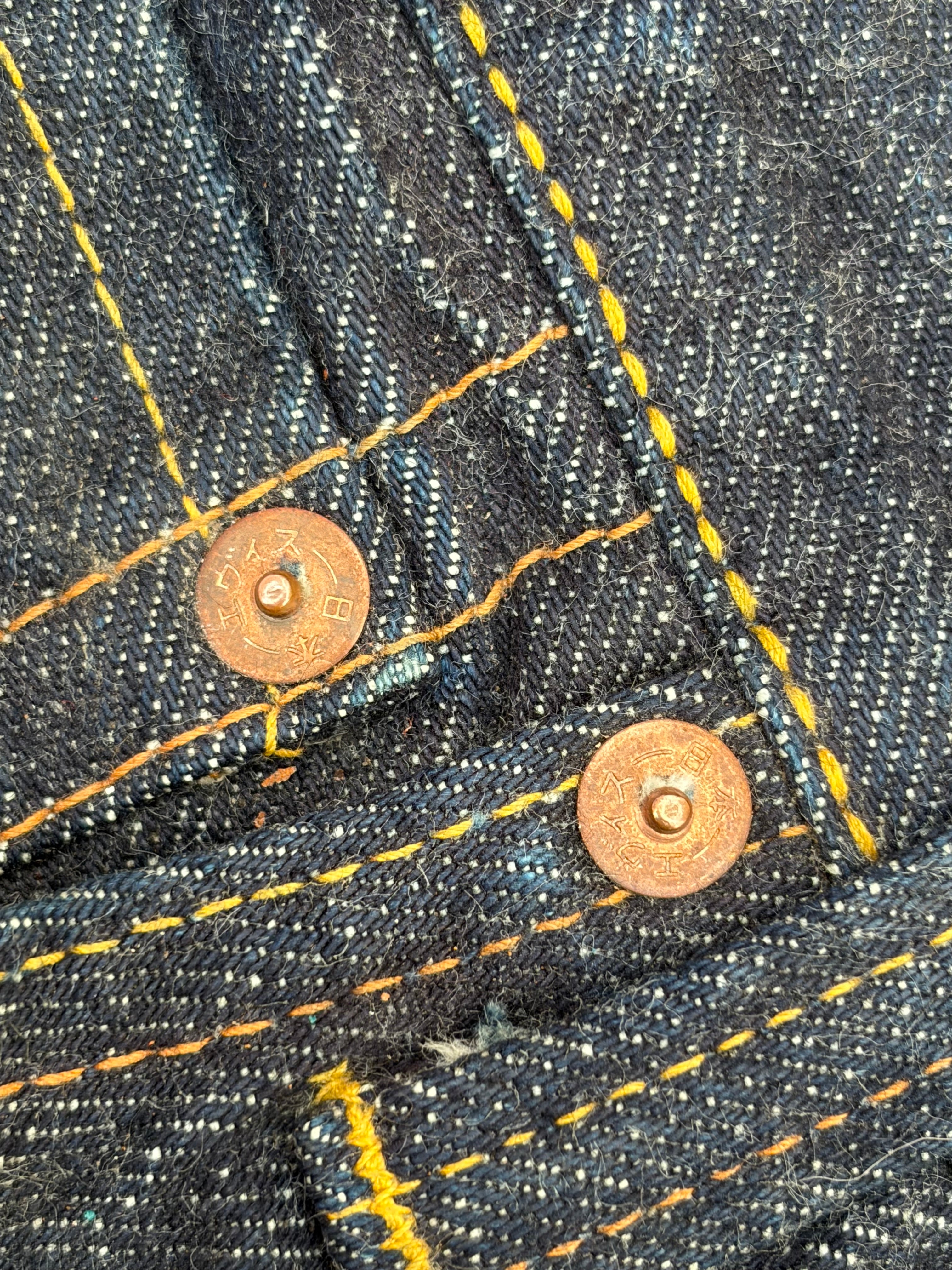 Vintage 00s Evisu Selvedge Denim Jeans Yellow Diacock 30