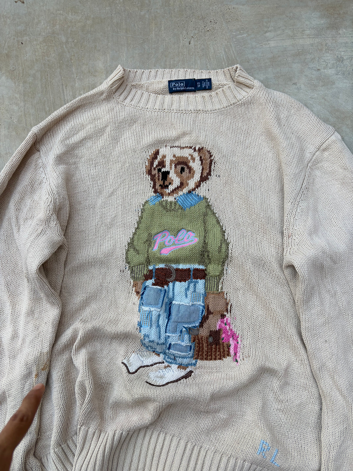 Rare Vintage Polo Ralph Lauren Bear Sweater M