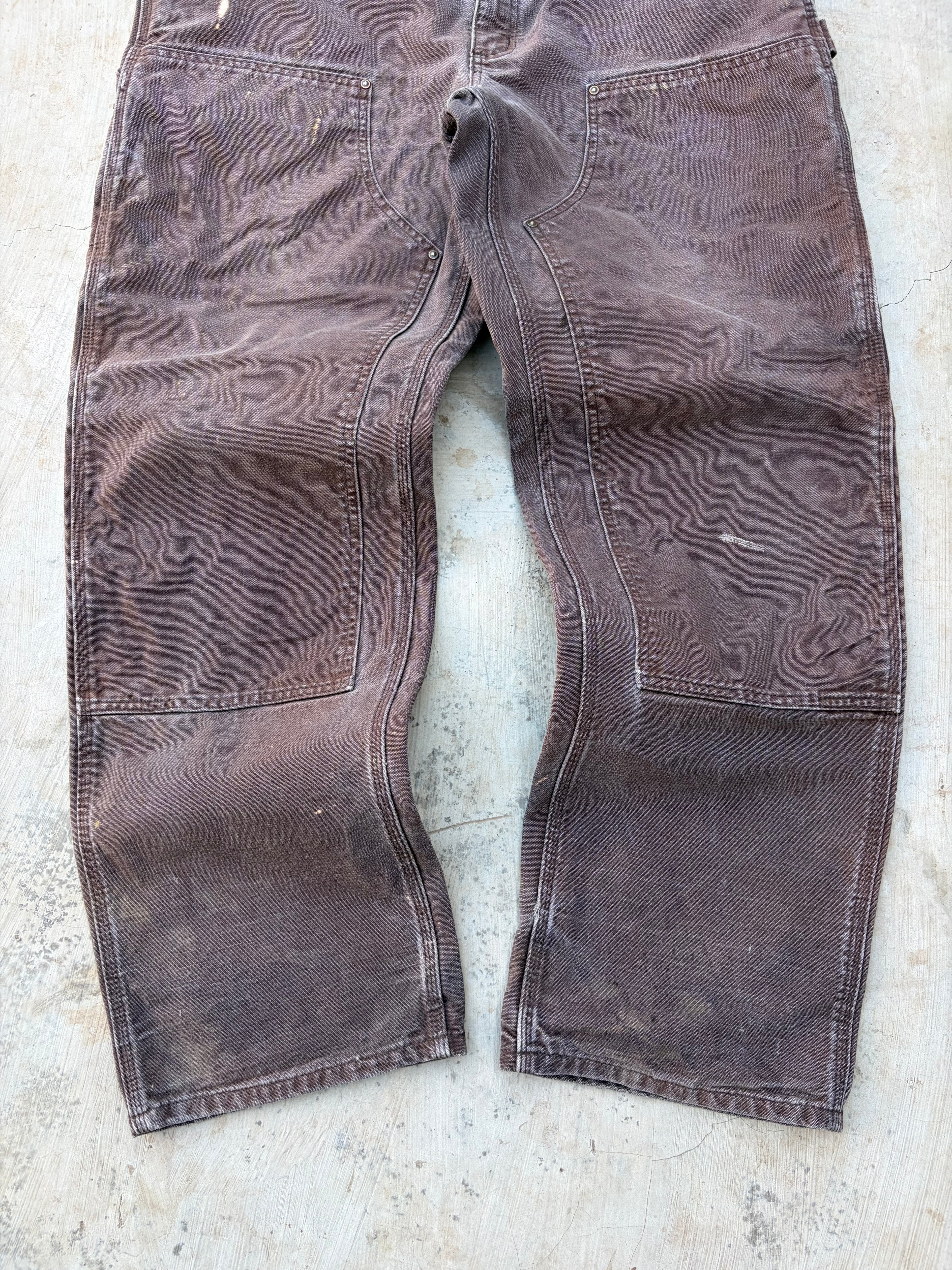 Vintage Carhartt Double Knee Carpenter Pants Brown Distressed Workwear 38x33.5