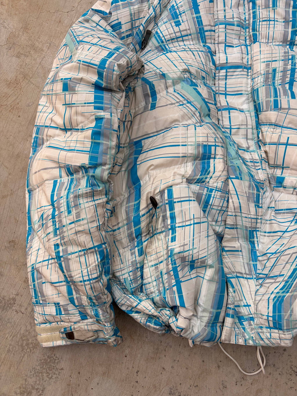 00s Oakley Down Blue Geometric Pattern Magnetic Closure Tech Jacket S/M