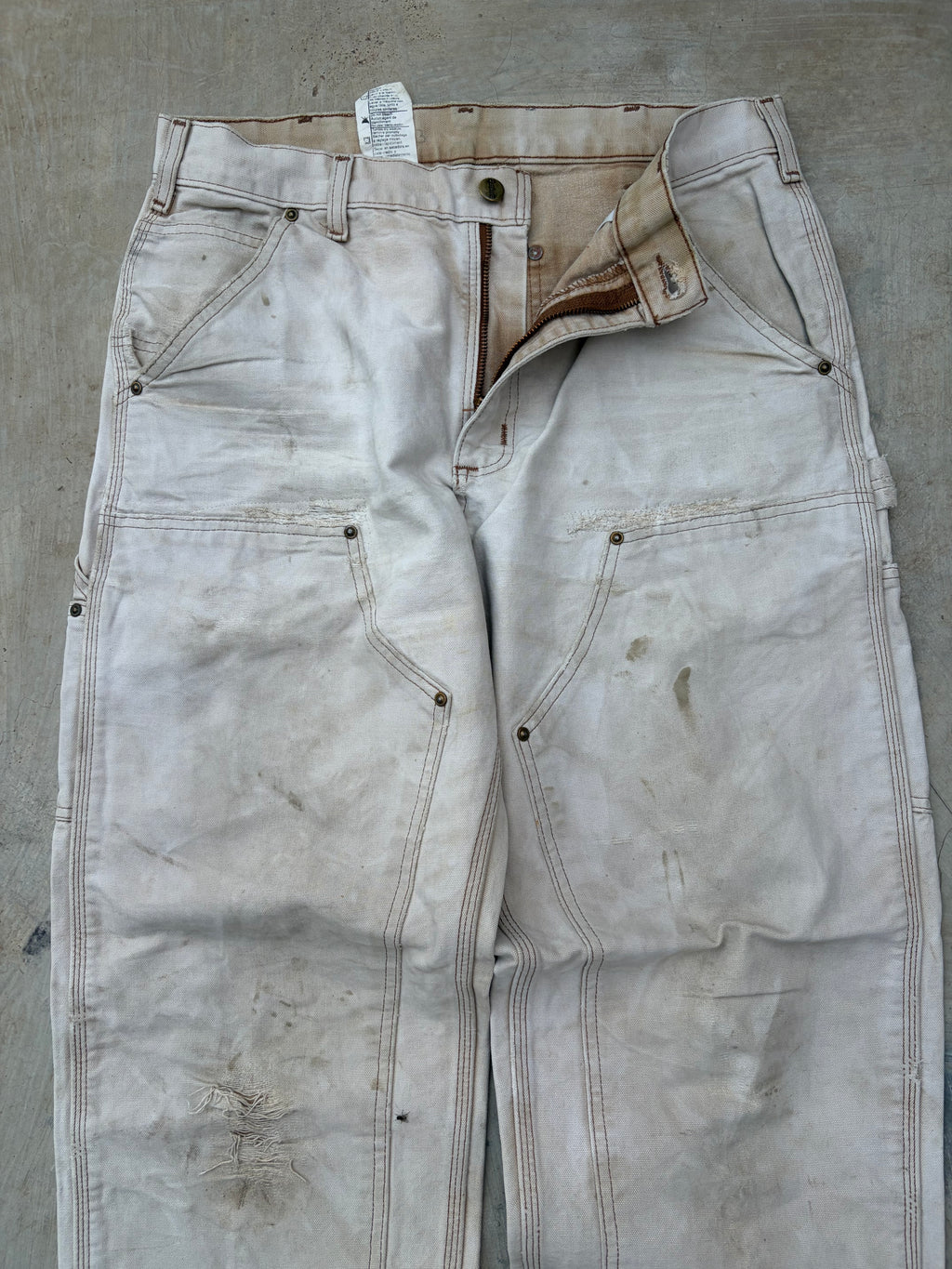 Vintage Faded & Thrashed Carhartt B136 BRN Double Knee 33