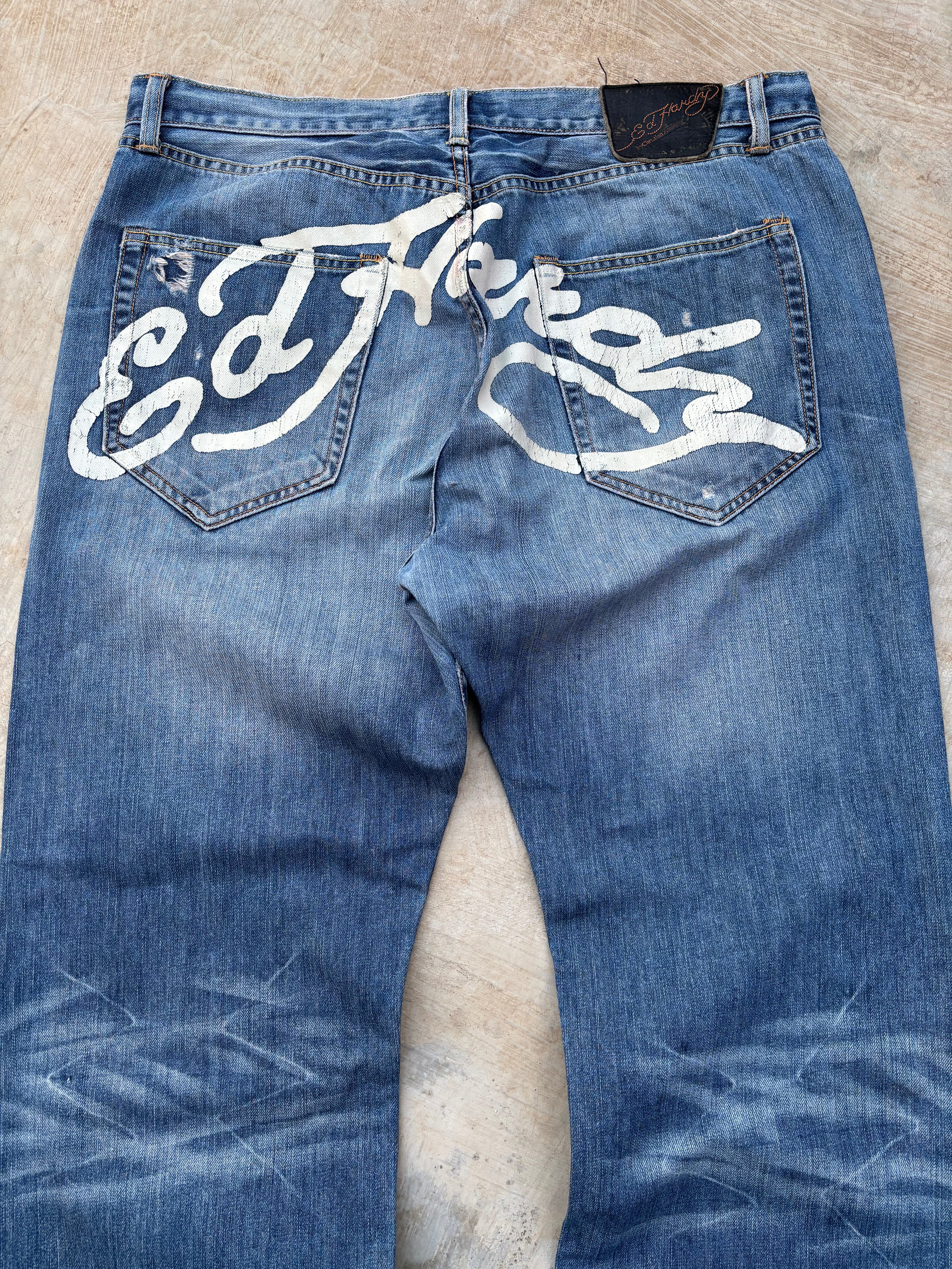 Vintage 00s Edhardy Bootcut Spellout Pant 38