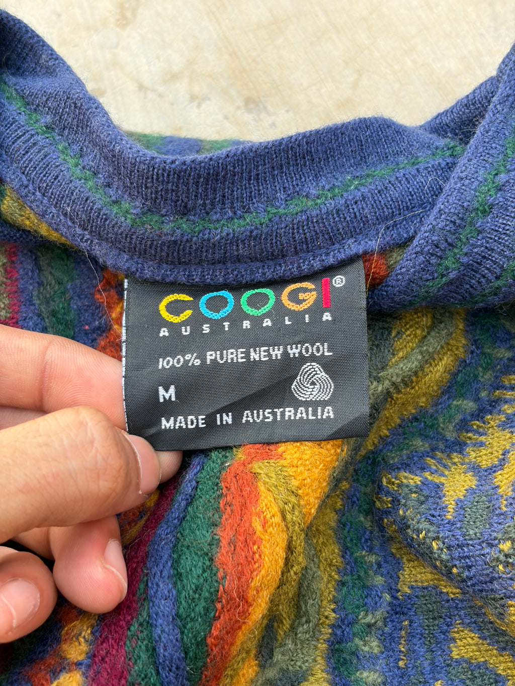 Vintage 90s COOGI Australia Pure New Wool Knit Sweater Size M