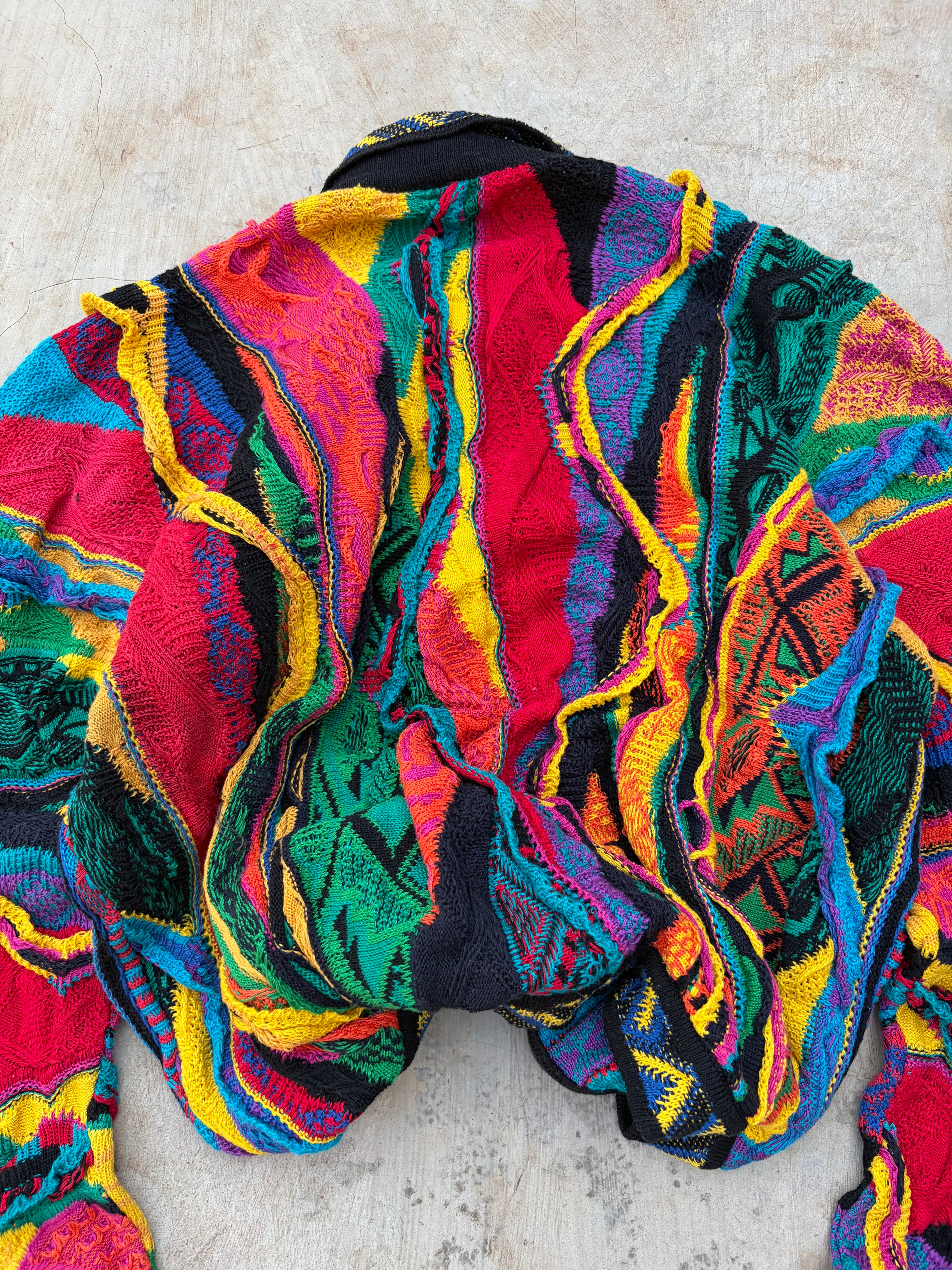 Vintage 90s Coogi 3D Knit Quarter Zip Sweater M/L