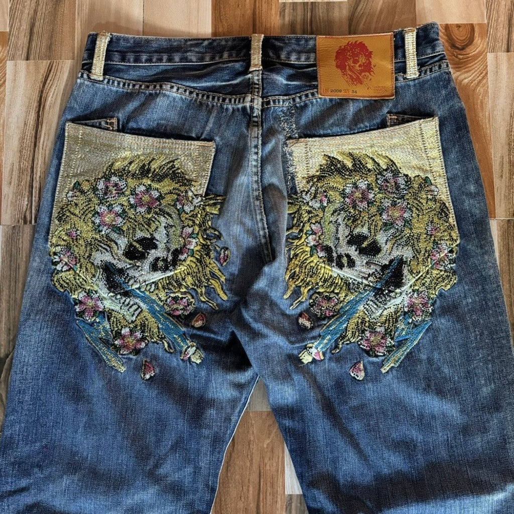 Crazy Edhardy Y2K Skull Jeans 34