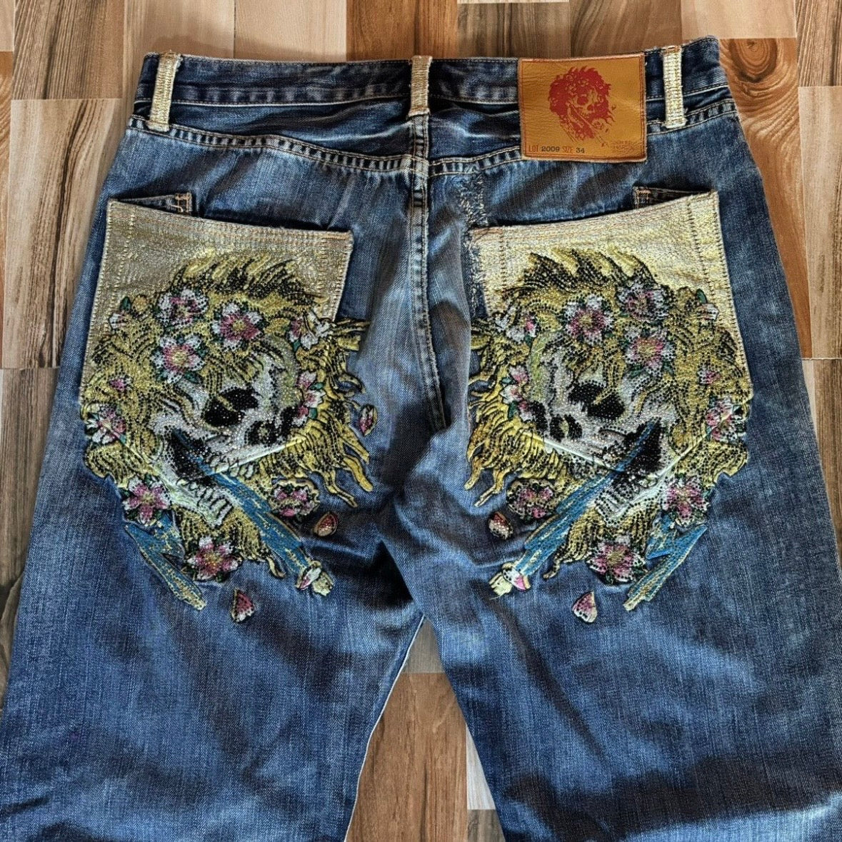 Crazy Edhardy Y2K Skull Jeans 34