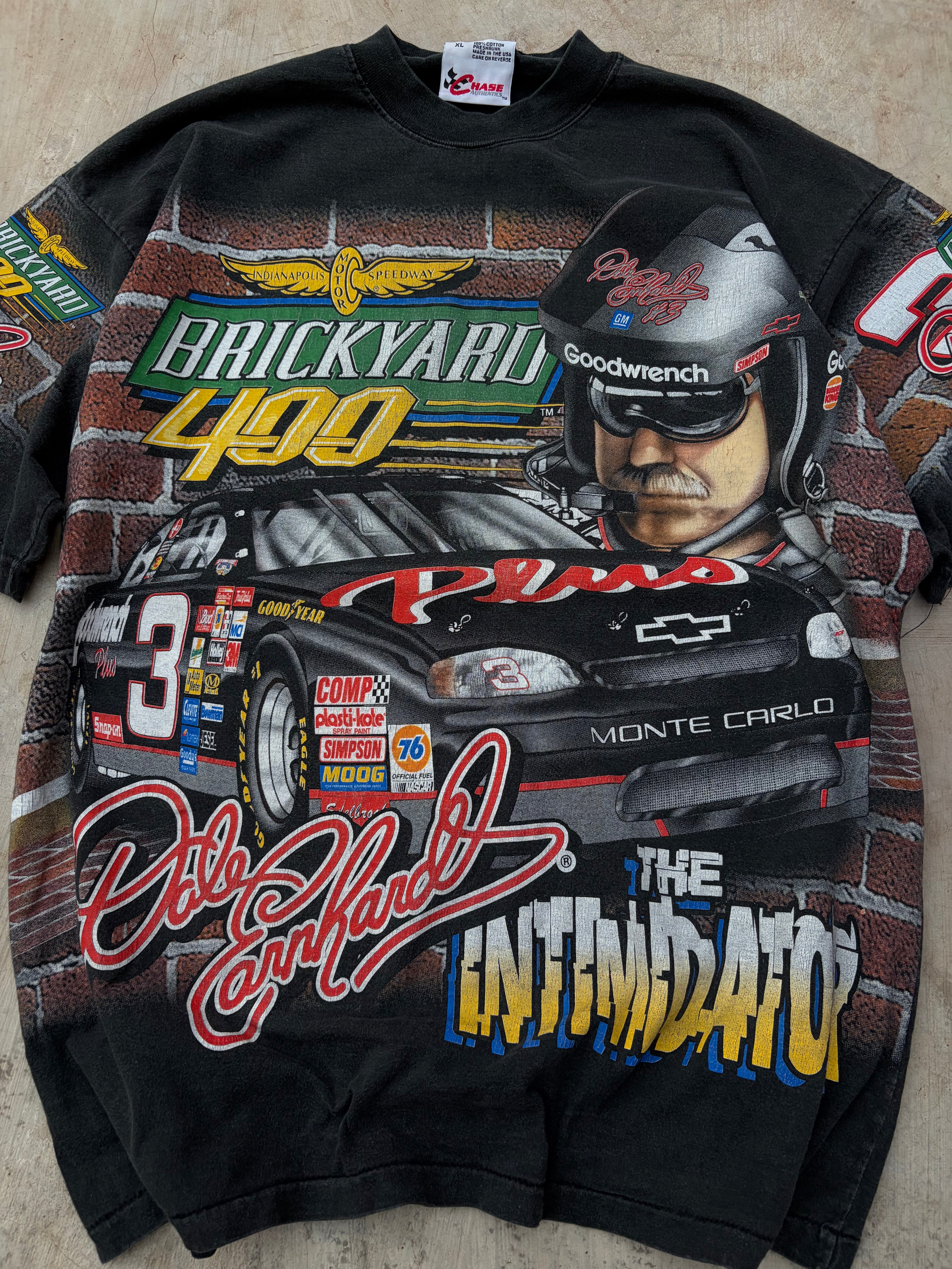 vintage 1998 Dale Earnhardt "The Intimidator" Brickyard 400 NASCAR AOP XL