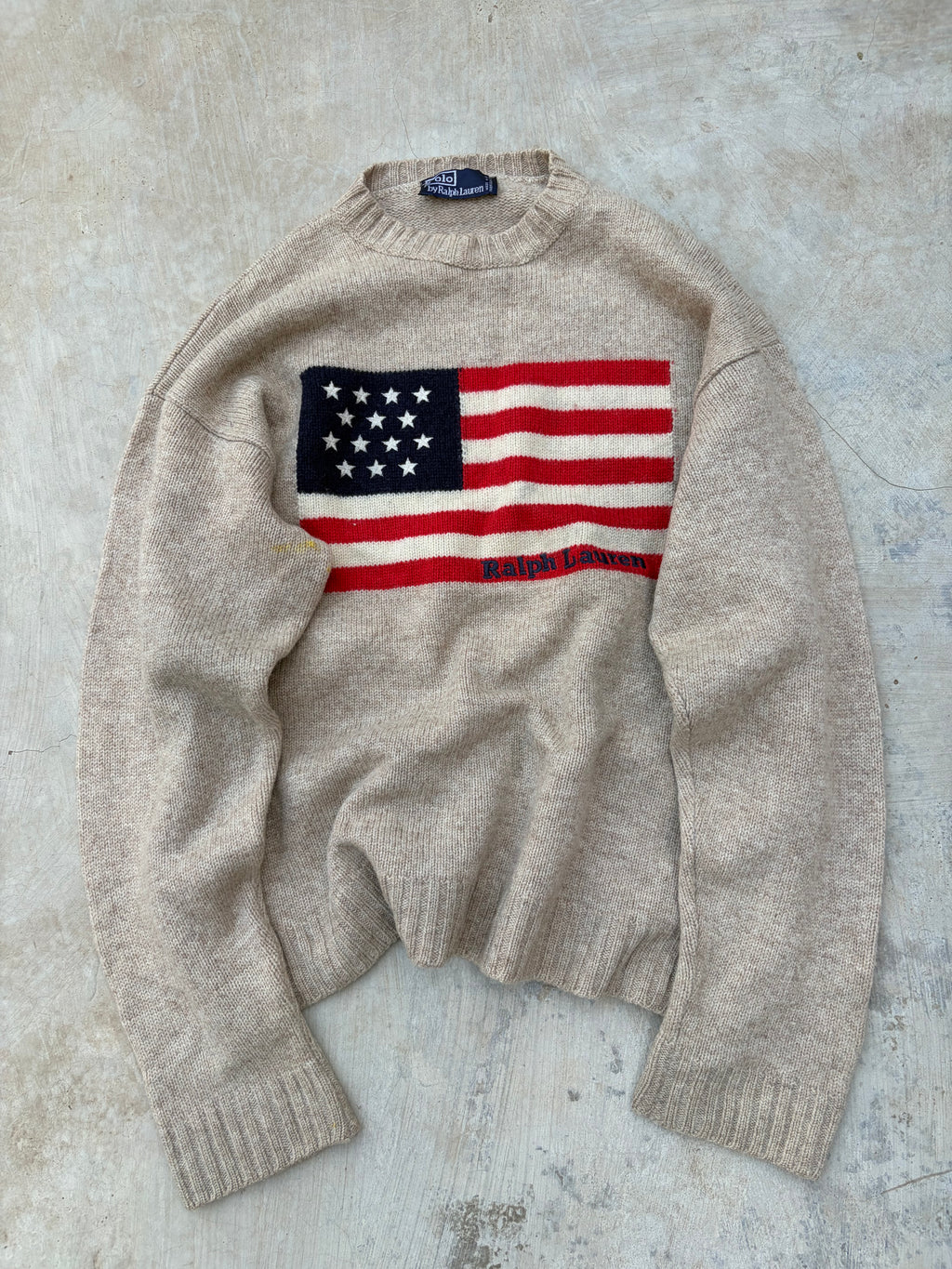 Vintage Polo Ralph Lauren American Flag Sweater M