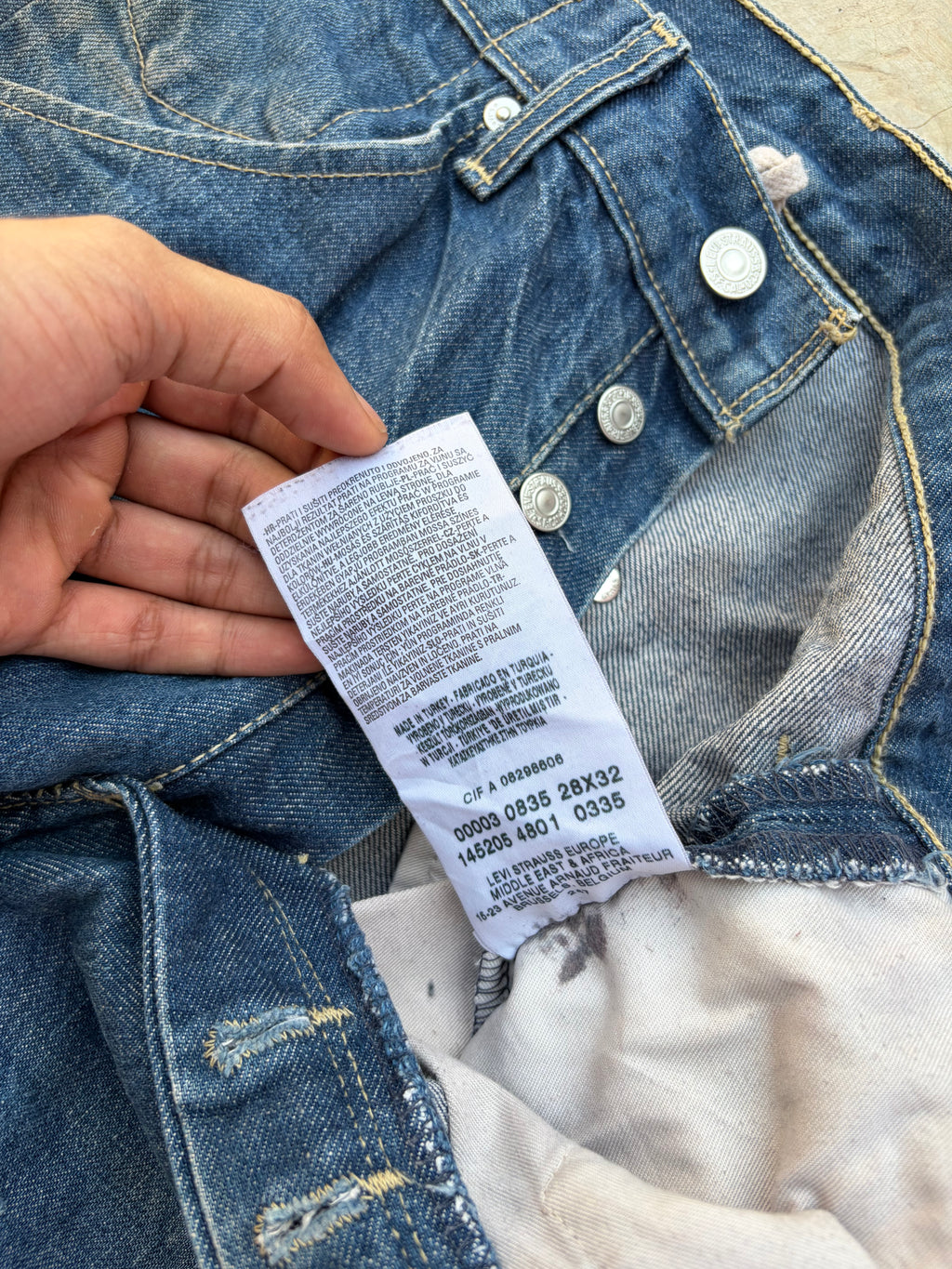 Vintage Levi’s 503 Denim Jeans Faded Blue Straight Leg 28
