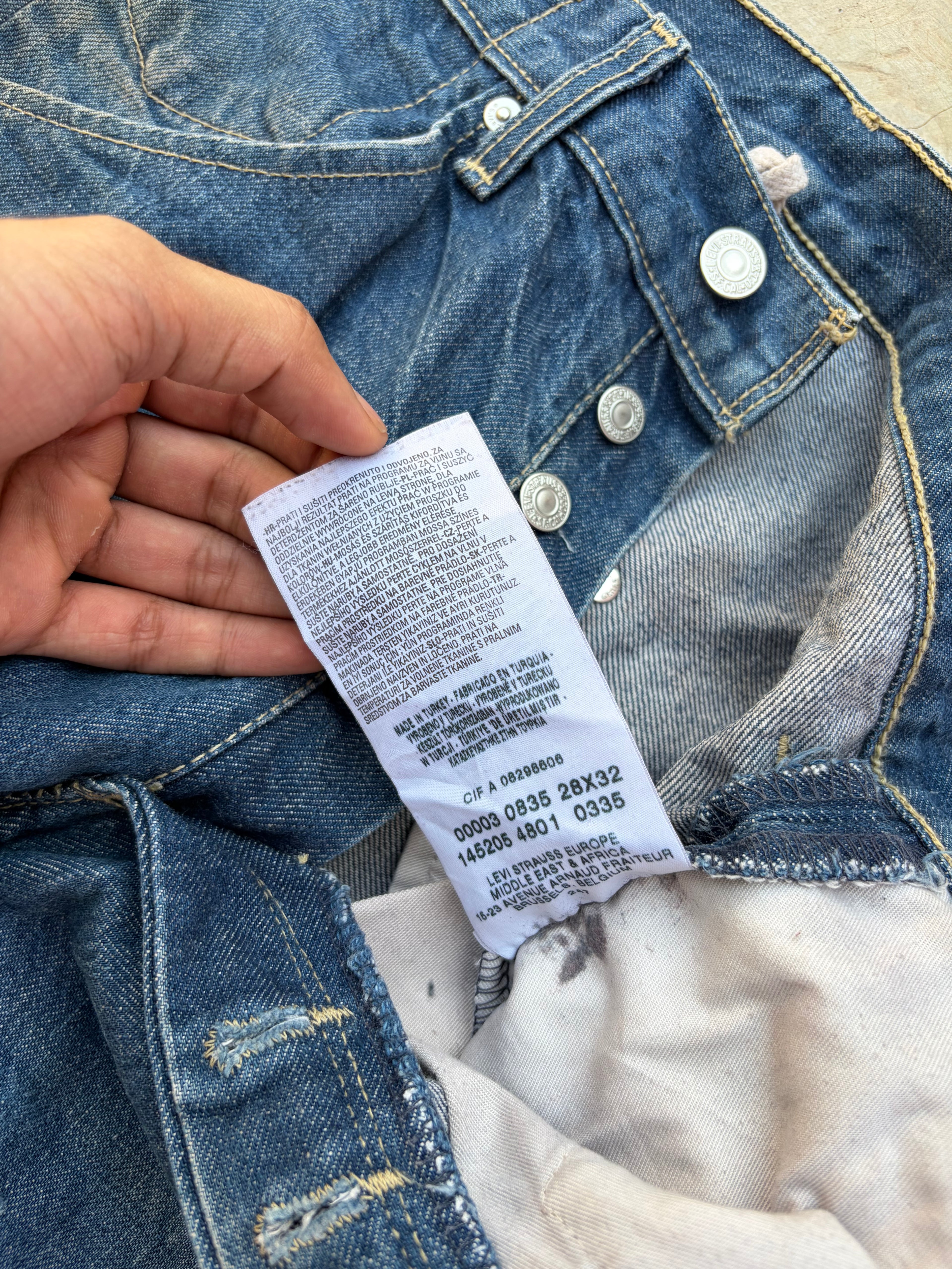 Vintage Levi’s 503 Denim Jeans Faded Blue Straight Leg 28