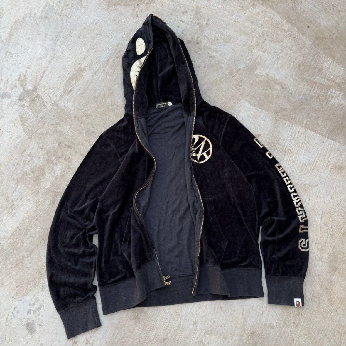Vintage Bape 24 Karat Full Zip Shark Hoodie L