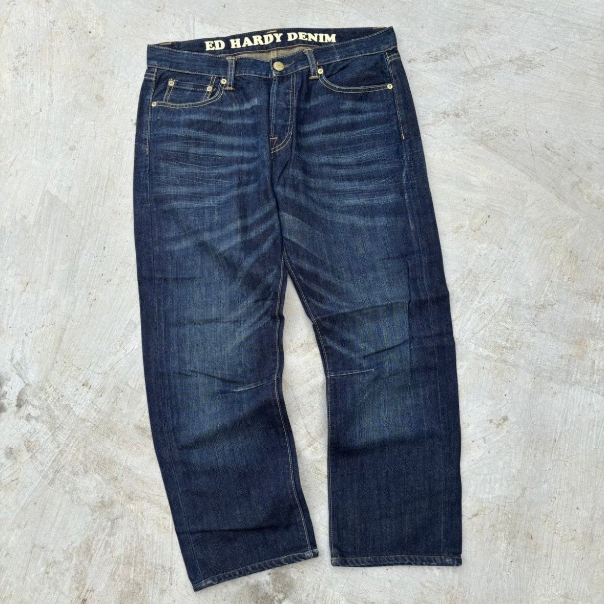 Vintage Edhardy Spell Out Jeans 34