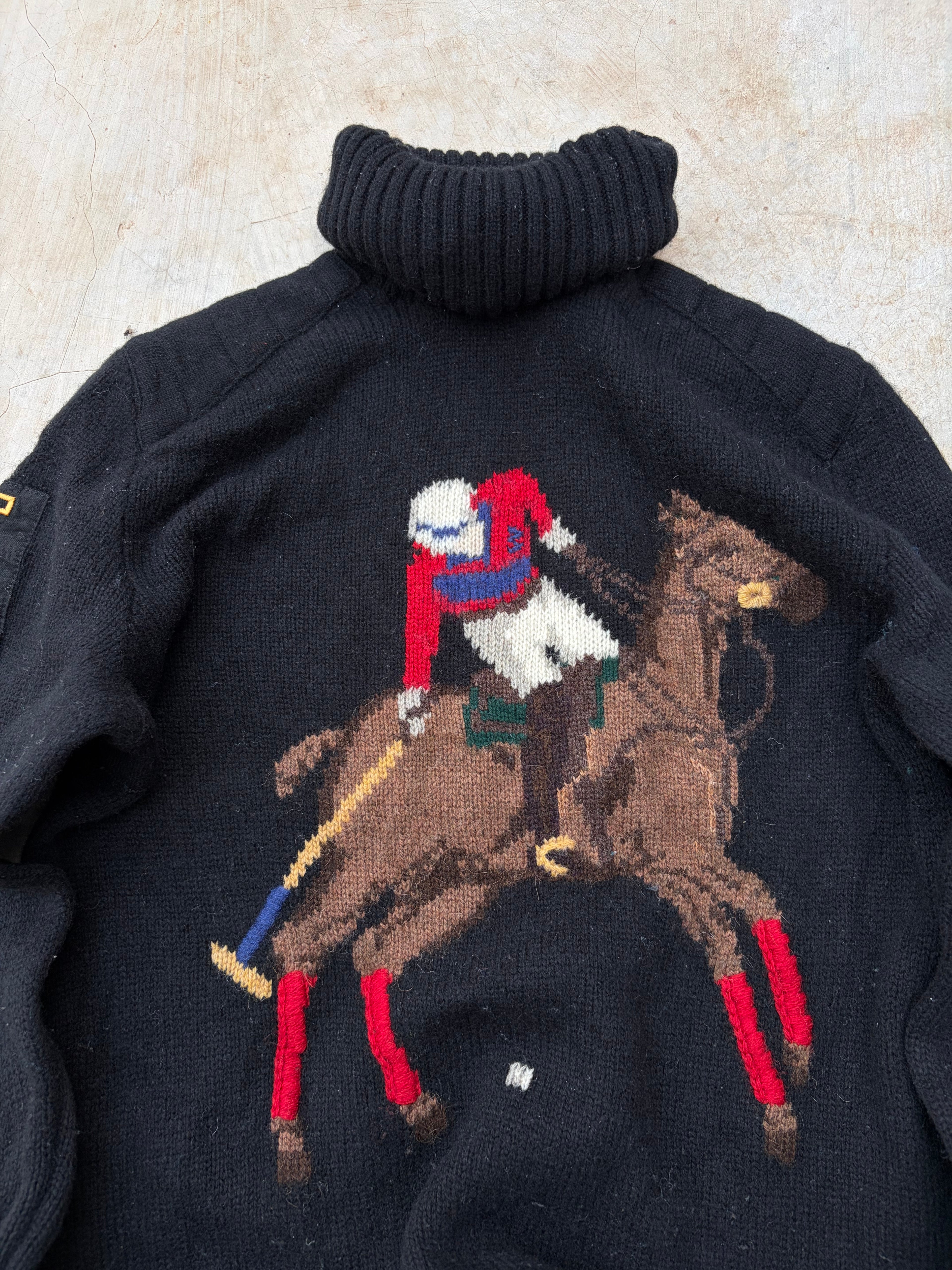 Vintage 00s Polo Ralph Lauren Equestrian Stampede Turtleneck Sweater M
