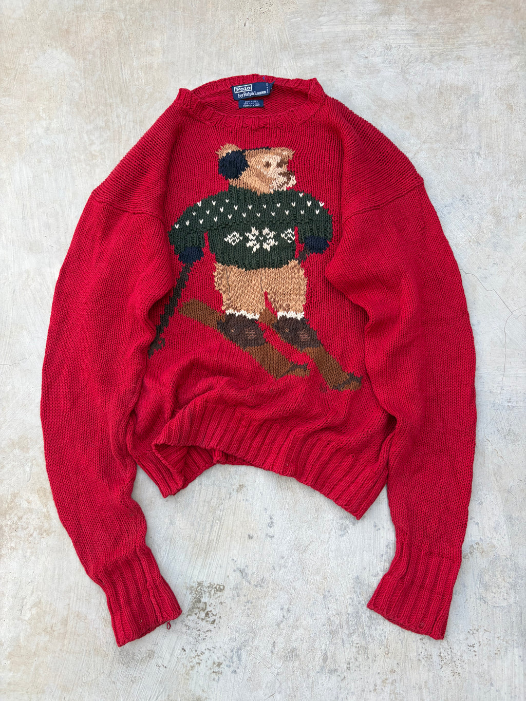 Extremely Rare 1992 Vintage Polo Ralph Lauren Ski Bear Sweater – Hand Knit M/L