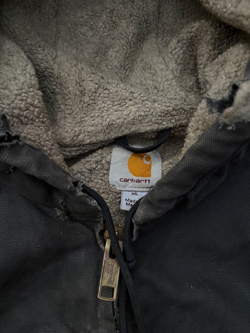 Vintage Distressed & Faded Carhartt Long Coat Jacket C95 XL