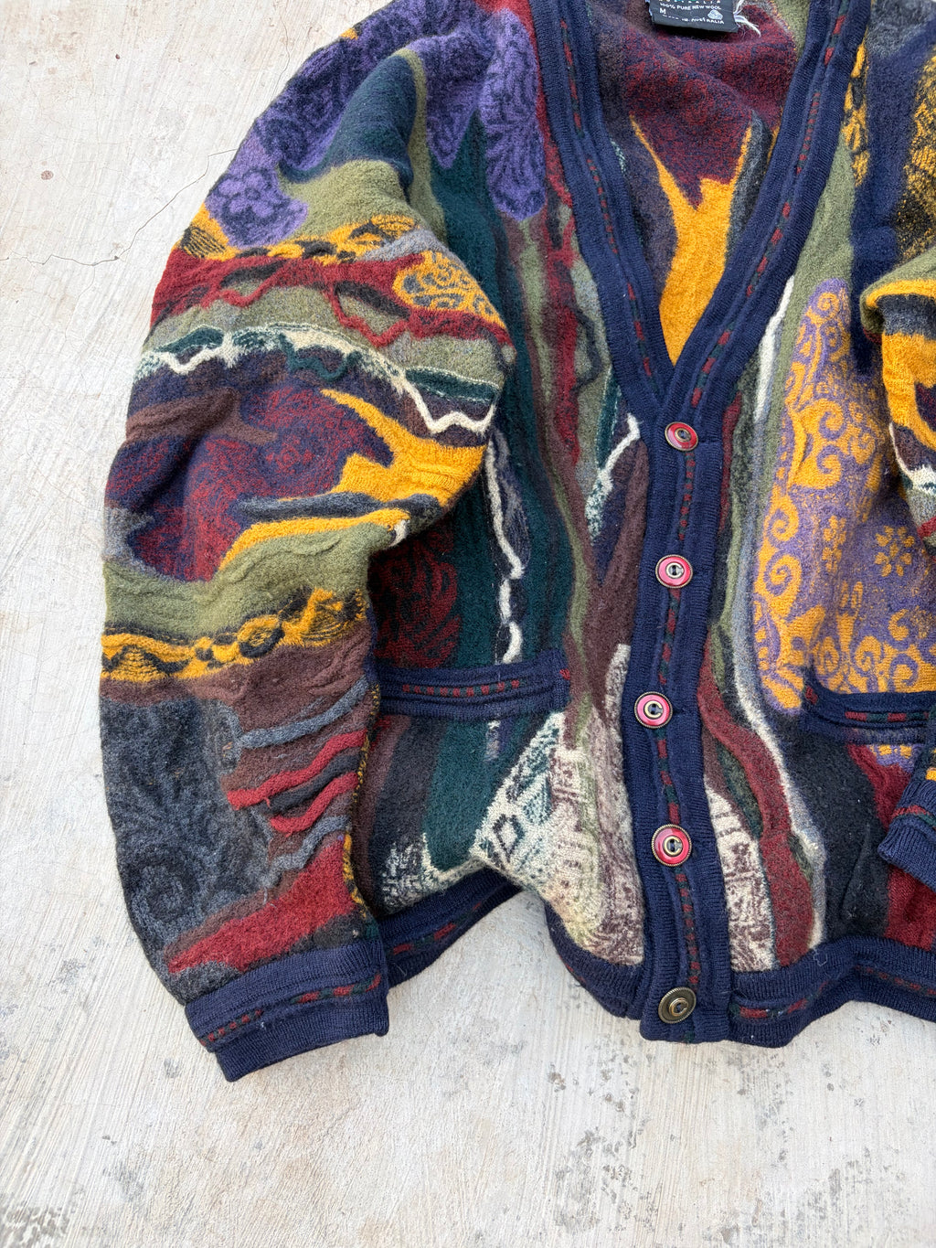 Vintage 90s COOGI Australia Pure New Wool Cardigan Size M