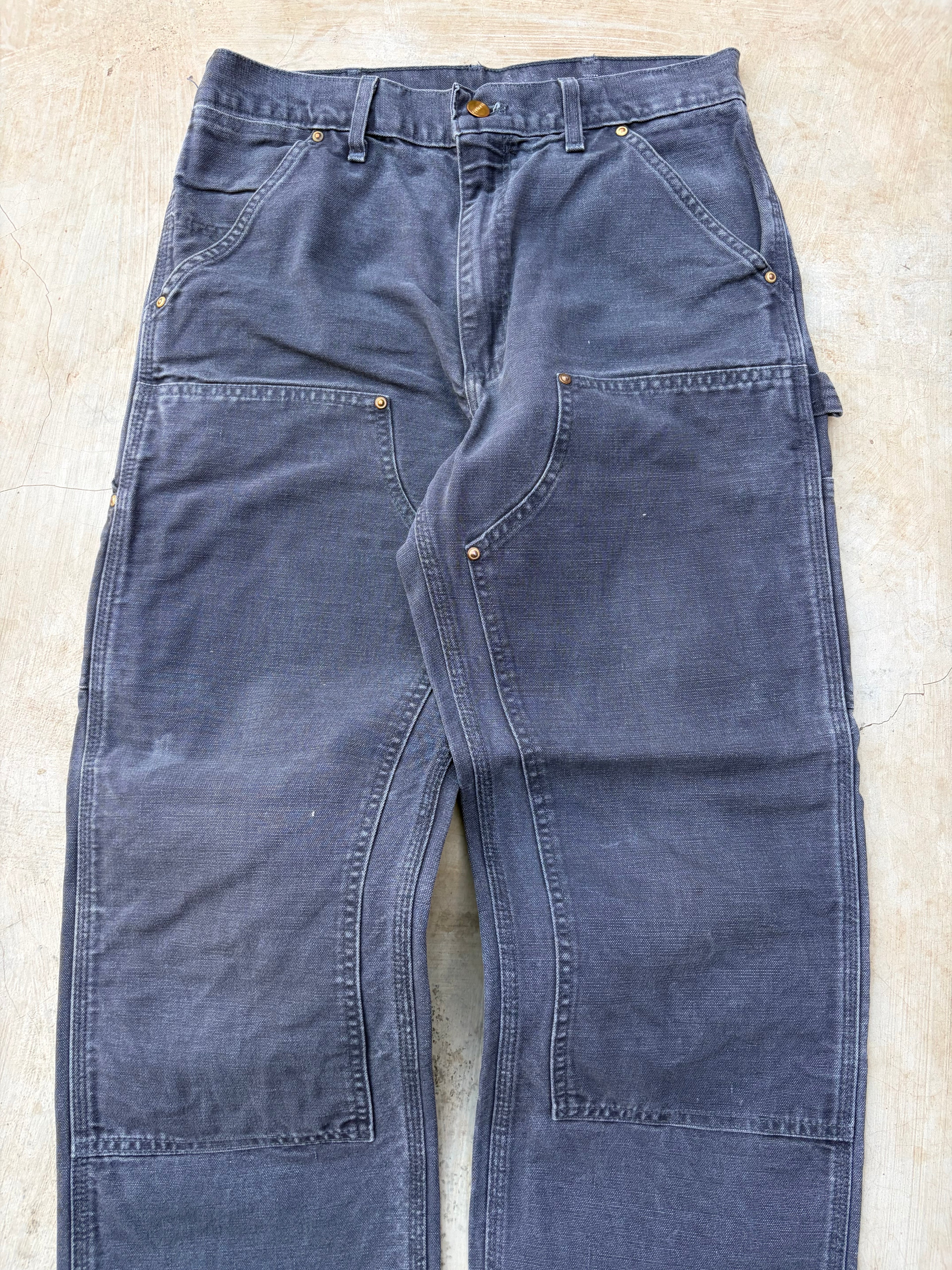 Vintage 90s Carhartt B01 GRP Double Knee Pant Grey Fade 31