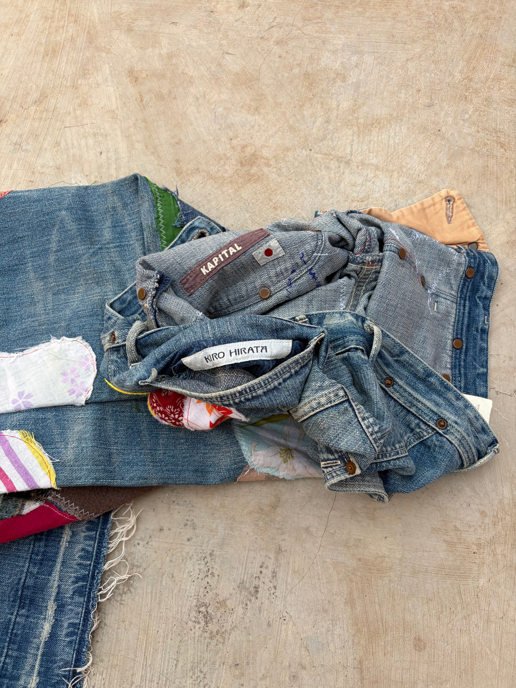 Archive 00s Kapital Kiro Hirata Patchwork Boro Flared Denim Jeans 32