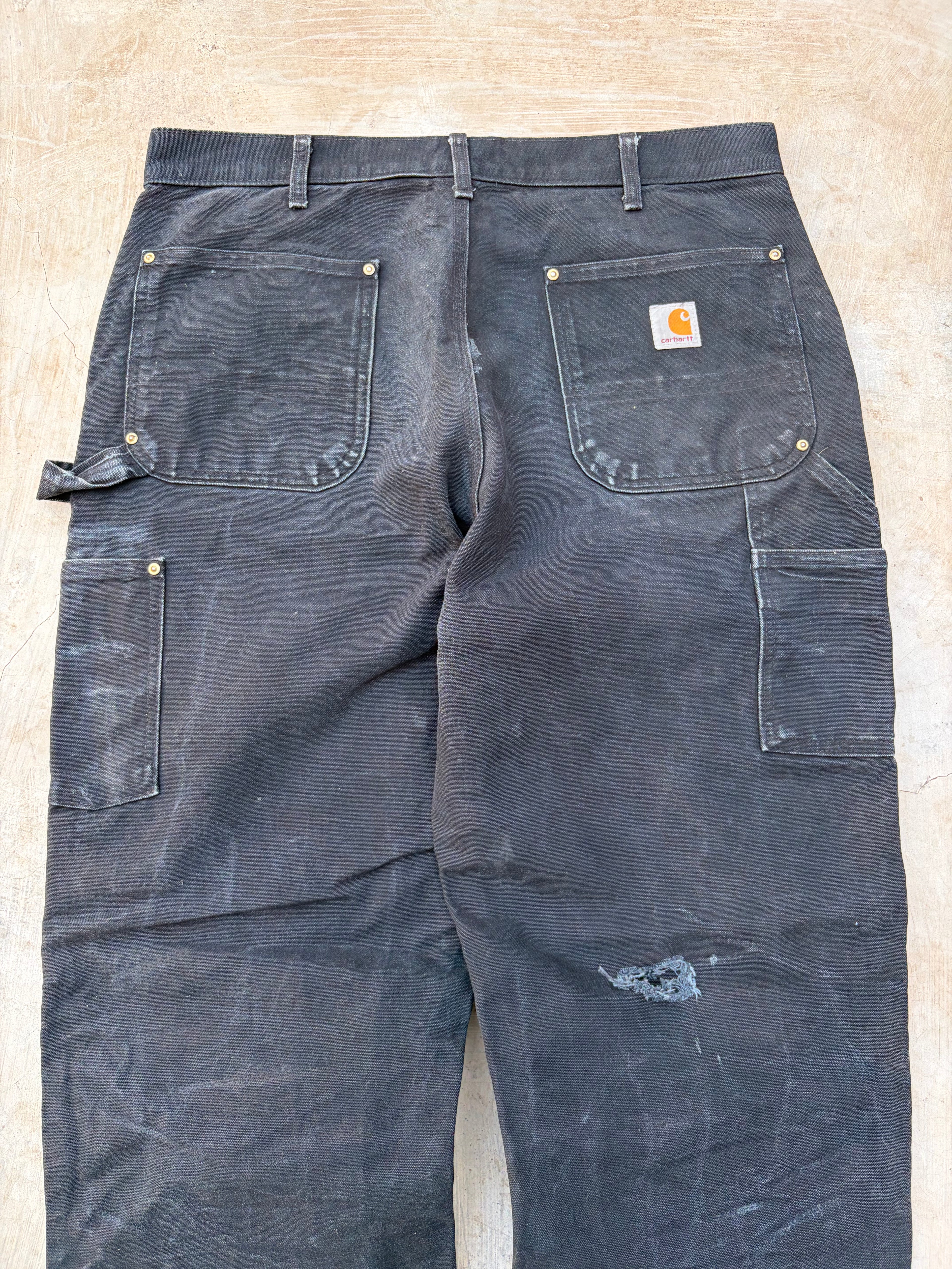 Vintage 00s Carhartt Double Knee Pant Black Faded 36
