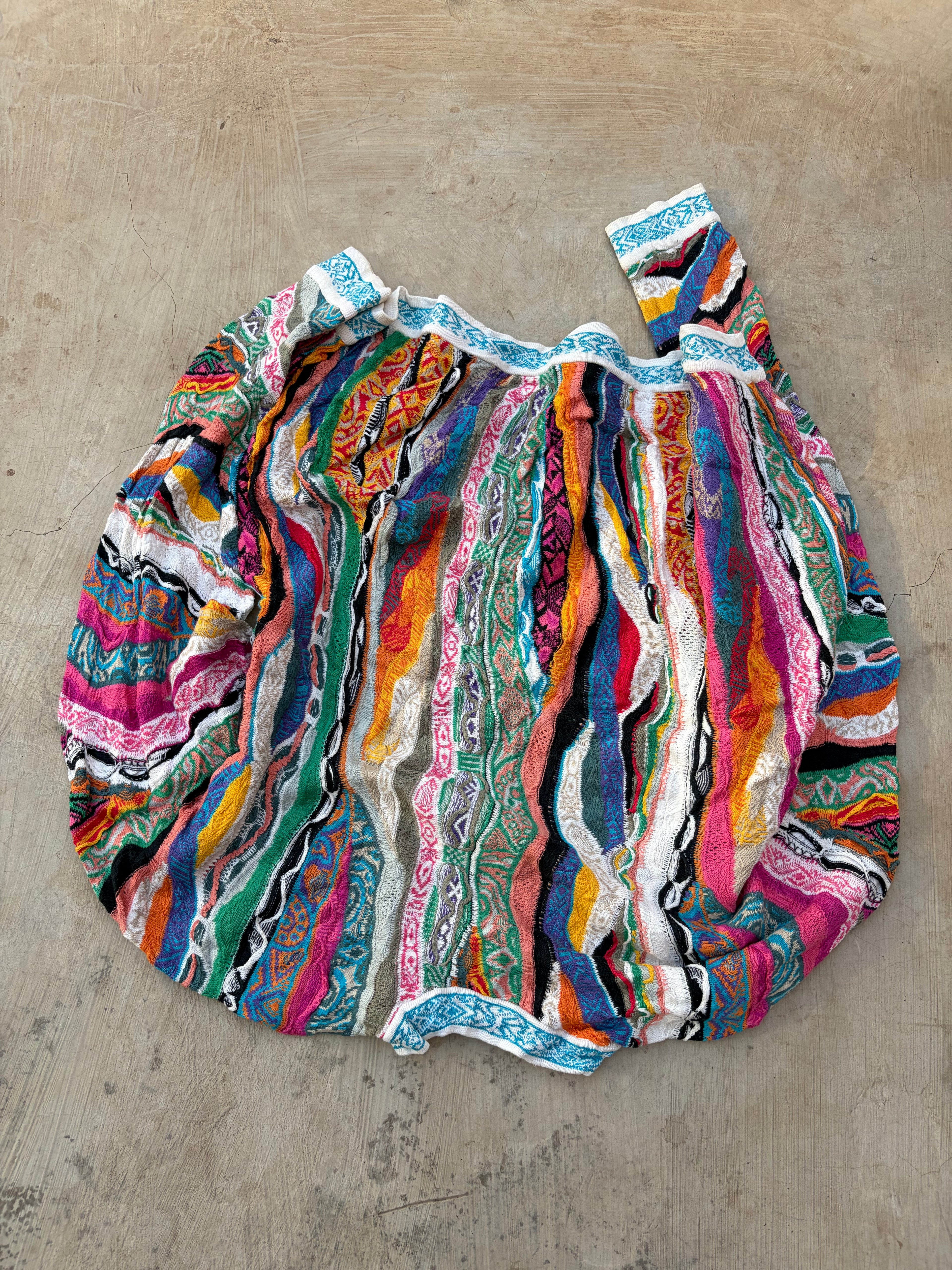 Vintage 90s COOGI Australia 3D Textured Knit Sweater L