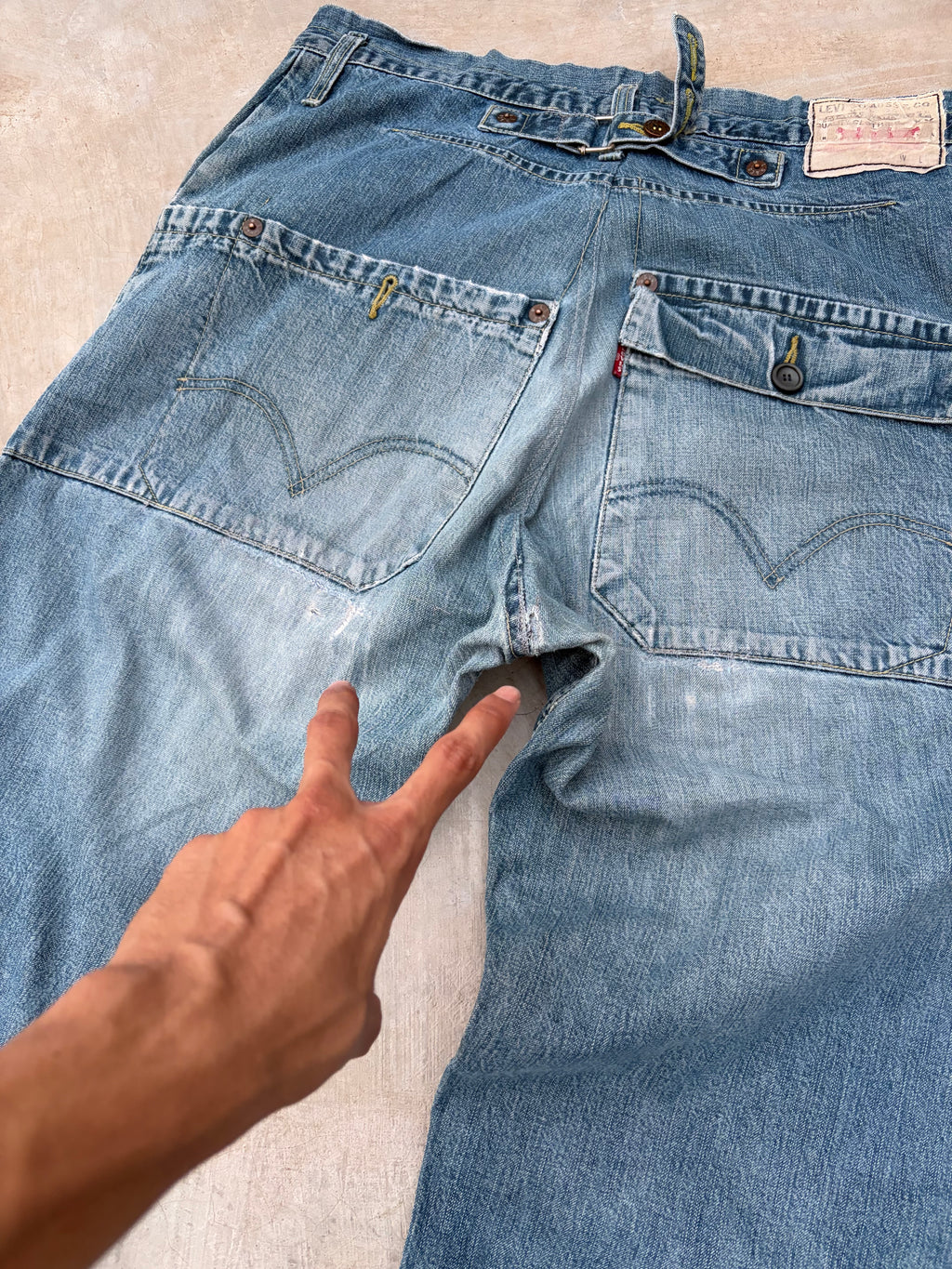 Rare Vintage Levi’s Engineered Jeans – Asymmetric Button Fly Denim 34