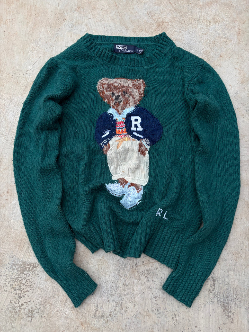 Vintage 00s Polo Ralph Lauren Bear Knit Sweater S