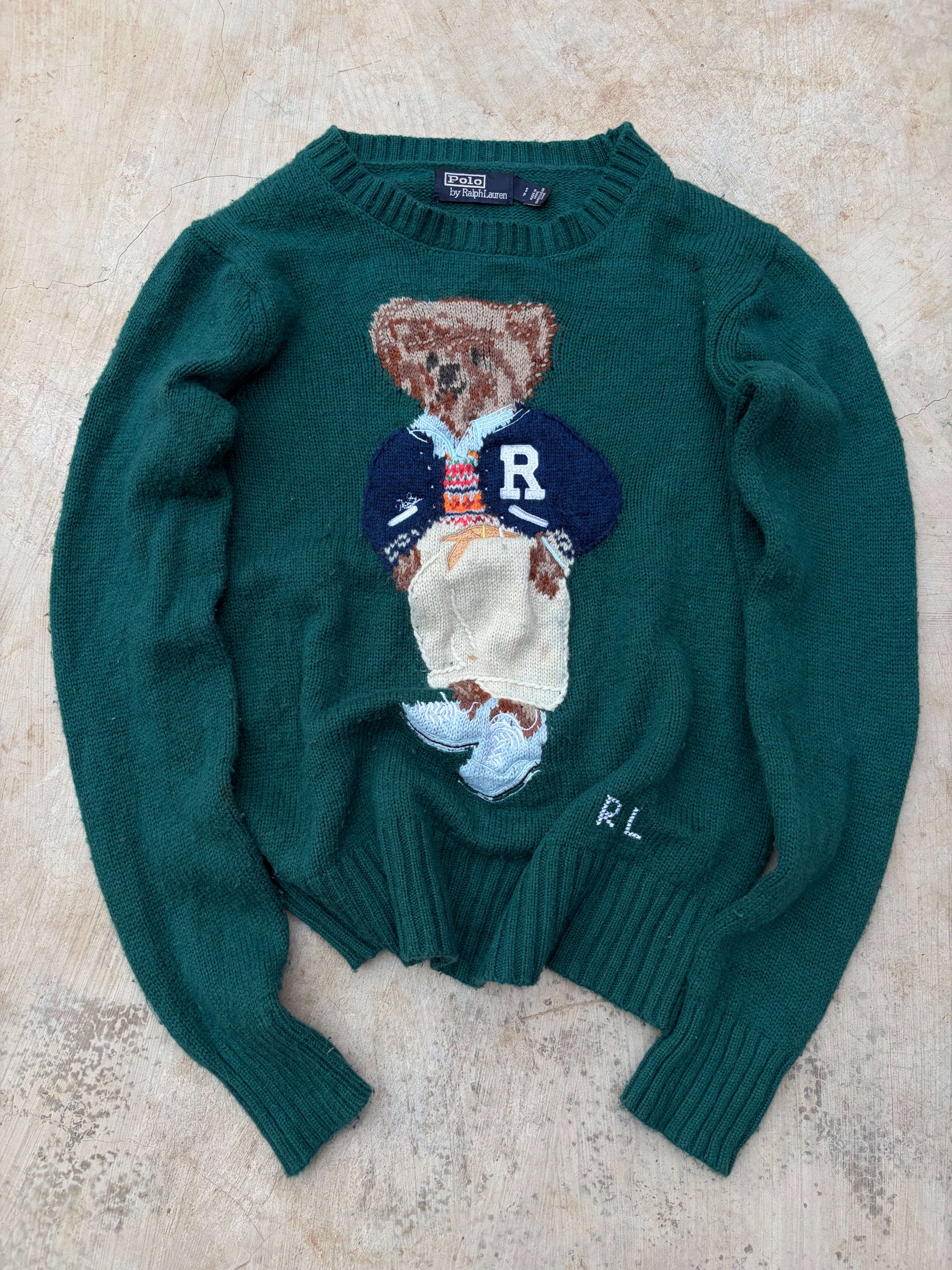 Vintage 00s Polo Ralph Lauren Bear Knit Sweater S