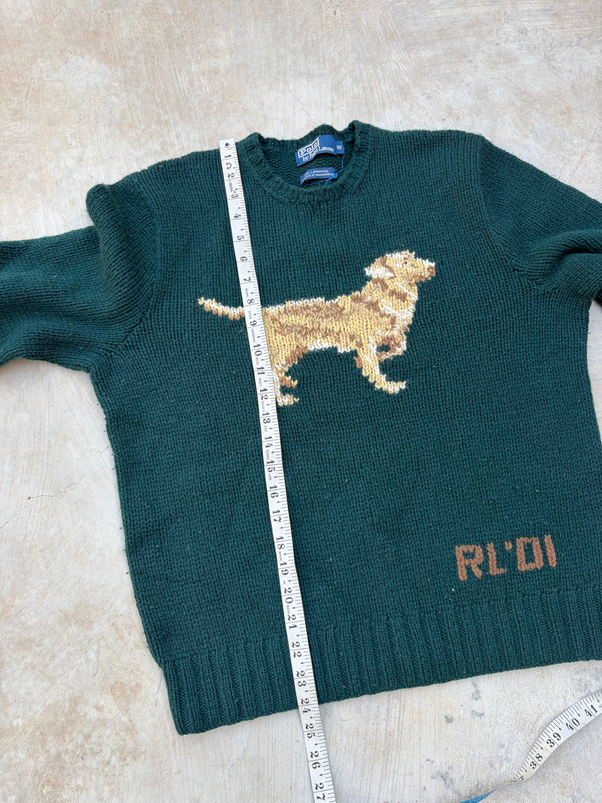 2001 Polo Ralph Lauren Dog Knit Sweater S/M