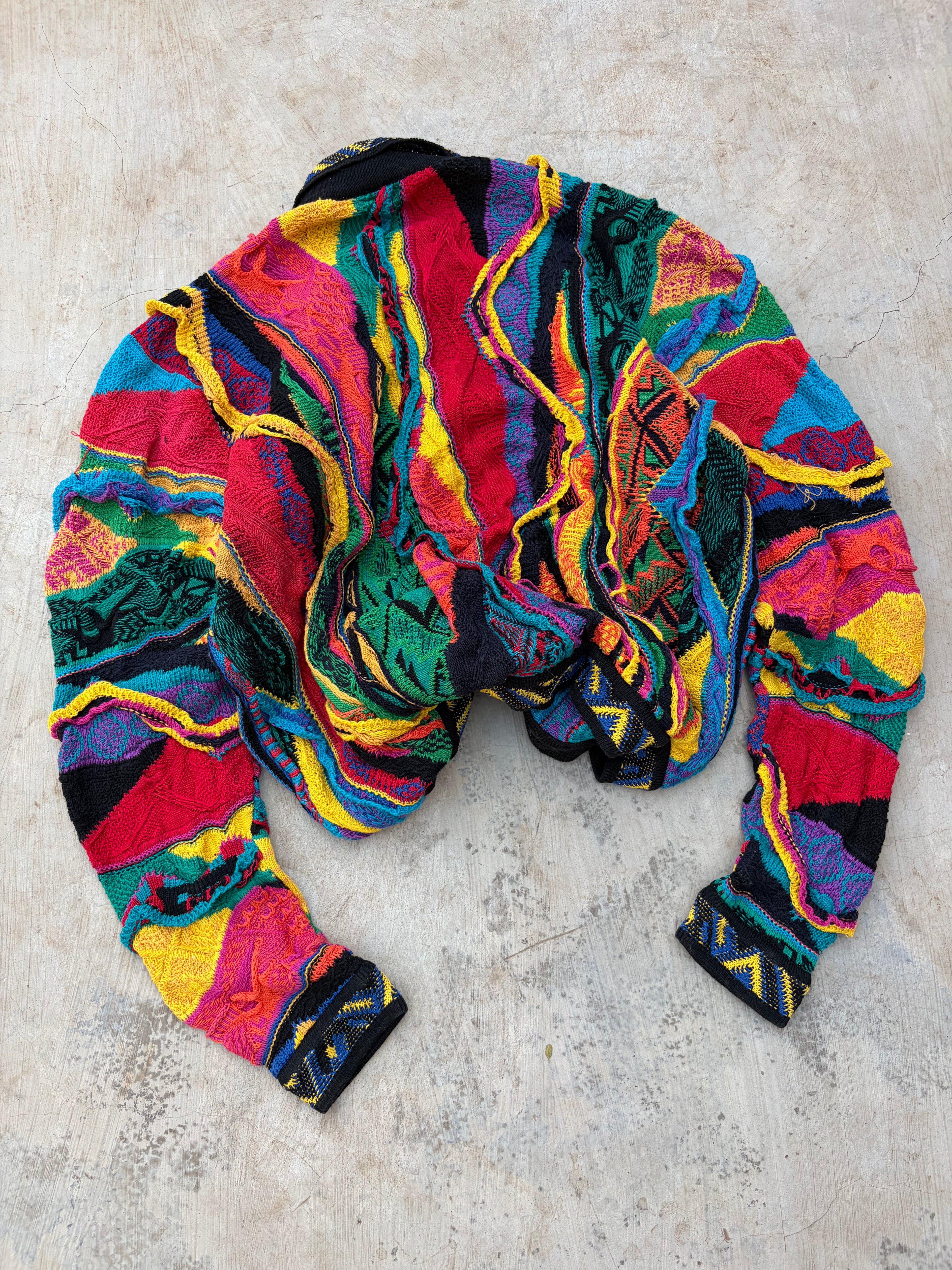 Vintage 90s Coogi 3D Knit Quarter Zip Sweater M/L