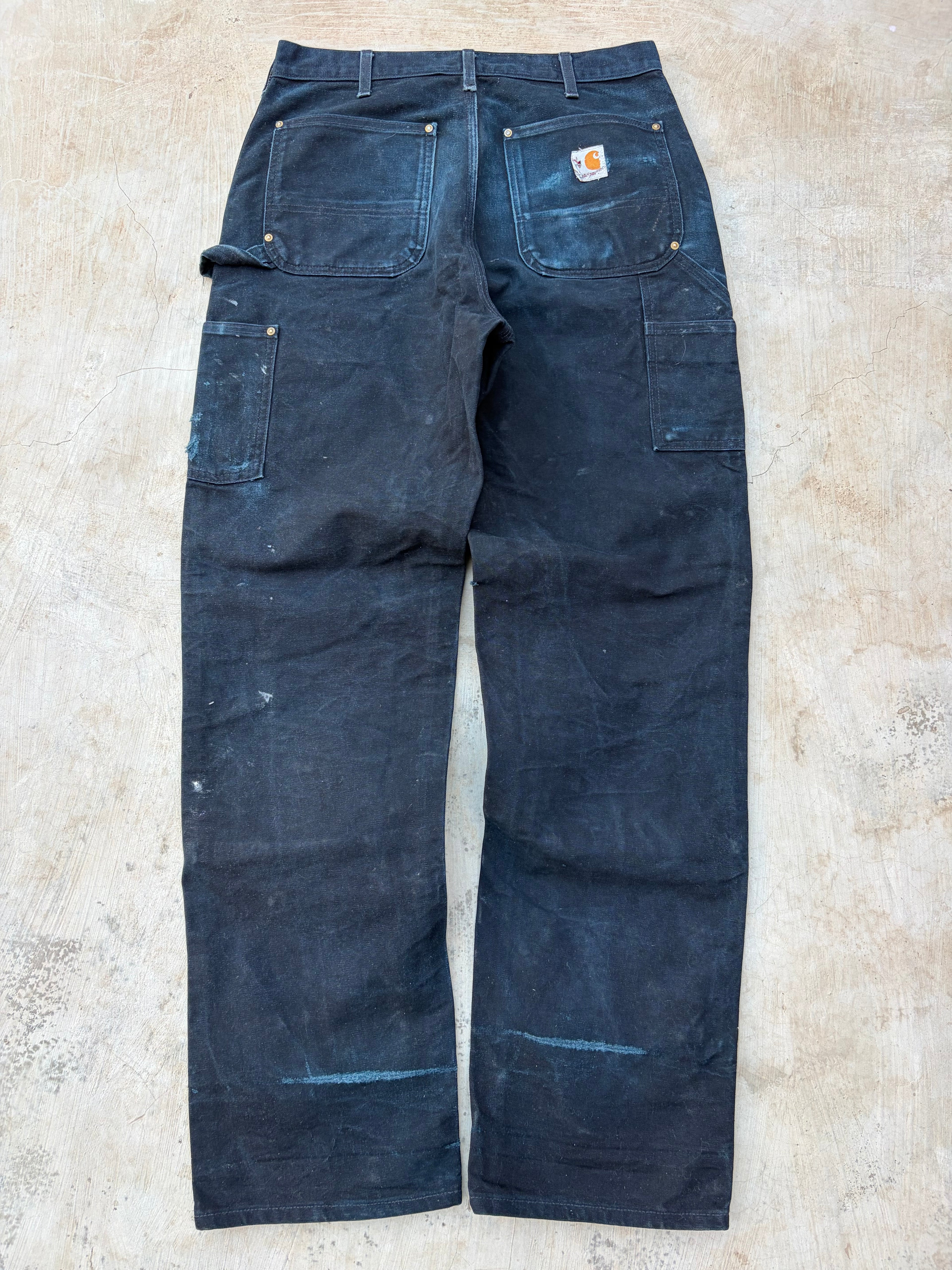 Vintage 00s Carhartt Double Knee Pant Distressed Paint Splash 33