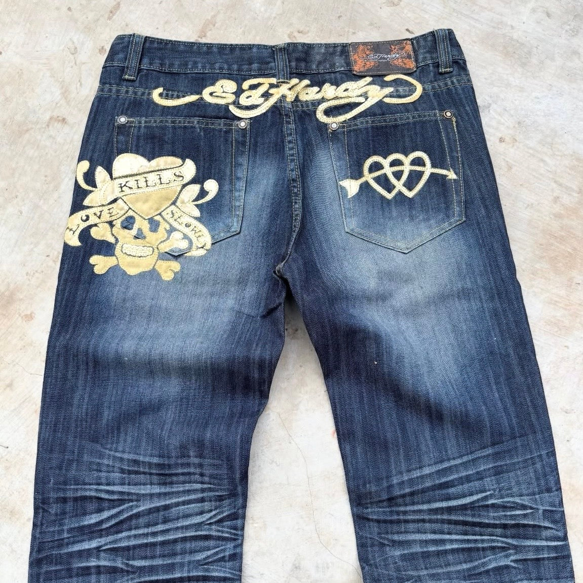 Vintage Edhardy Bootcut Y2K Skull Pant 34