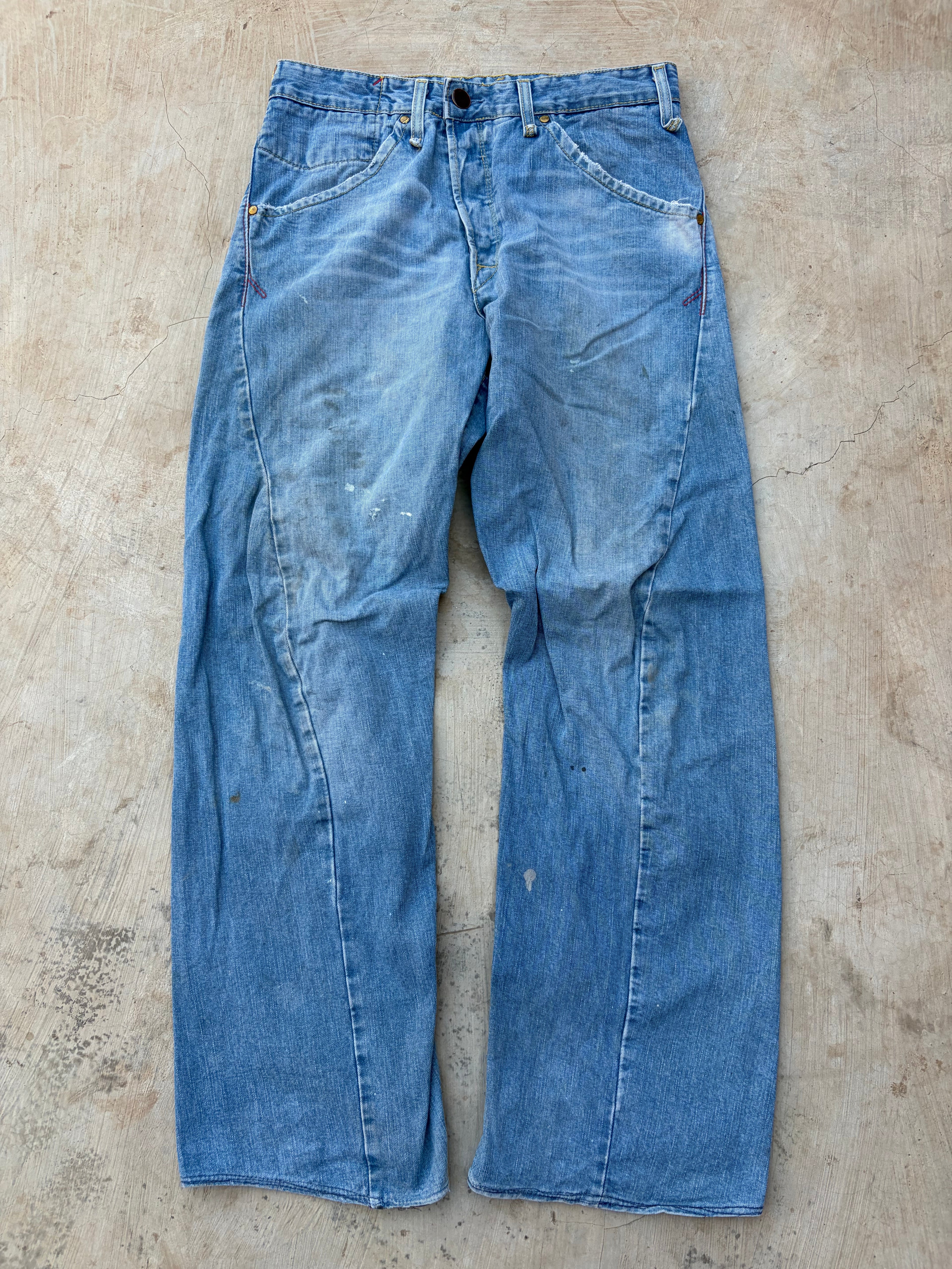 Vintage Levi's Buckle Back Jeans Distressed Light Wash Rare 32×32