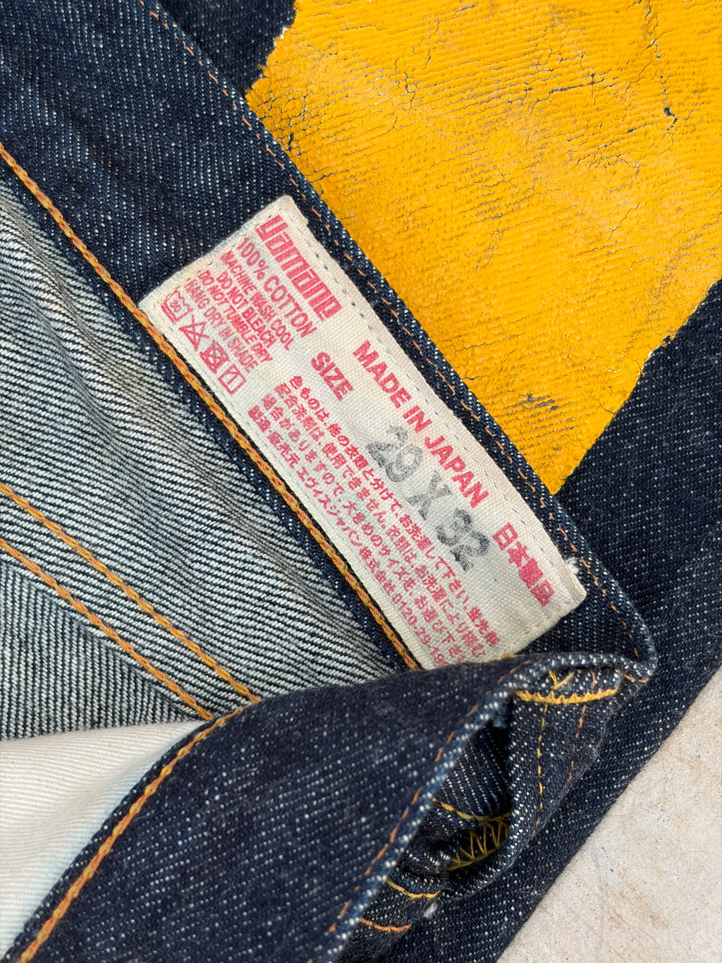 Vintage 00s Evisu Selvedge Denim Jeans Yellow Diacock 30