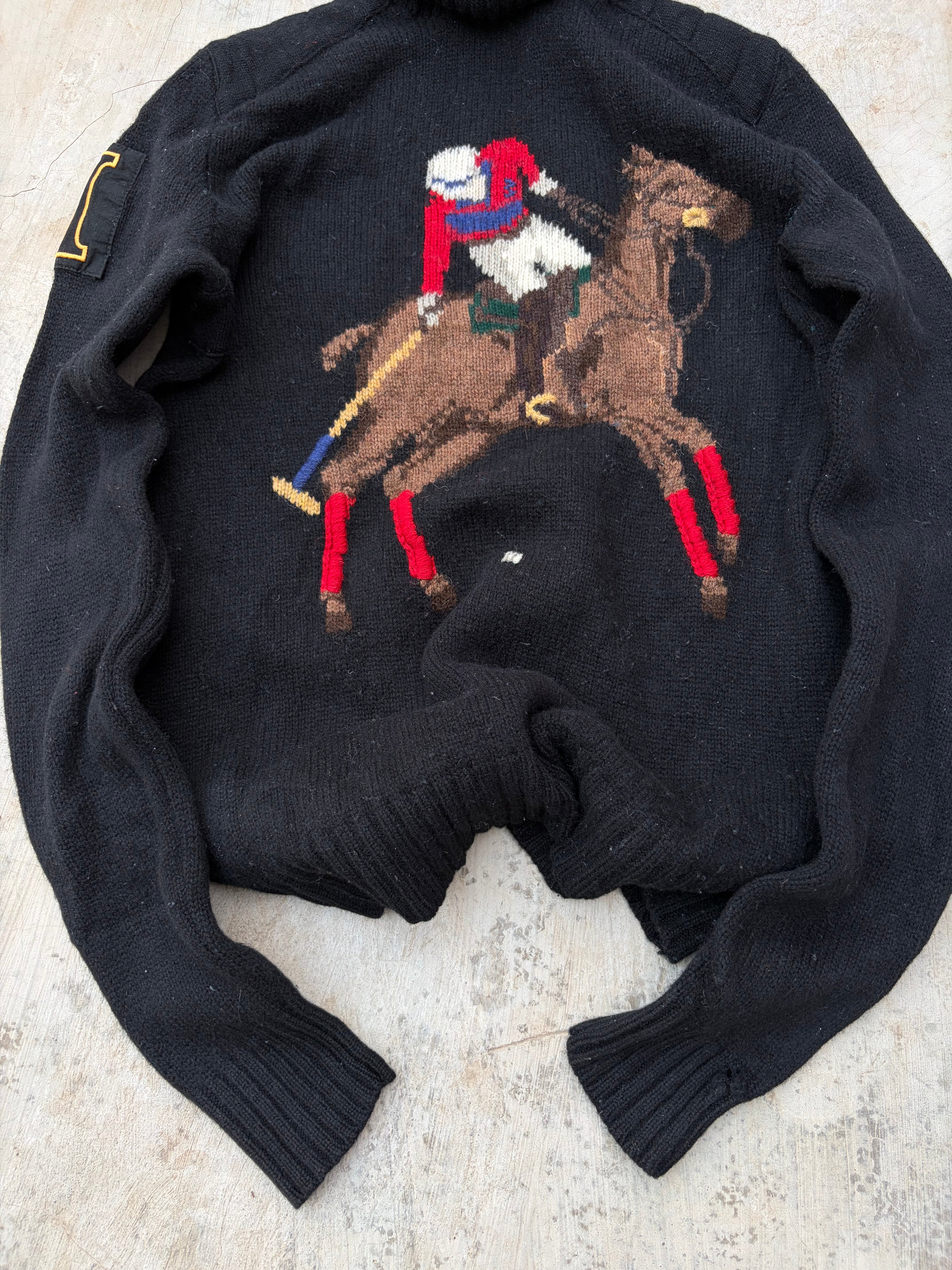 Vintage 00s Polo Ralph Lauren Equestrian Stampede Turtleneck Sweater M