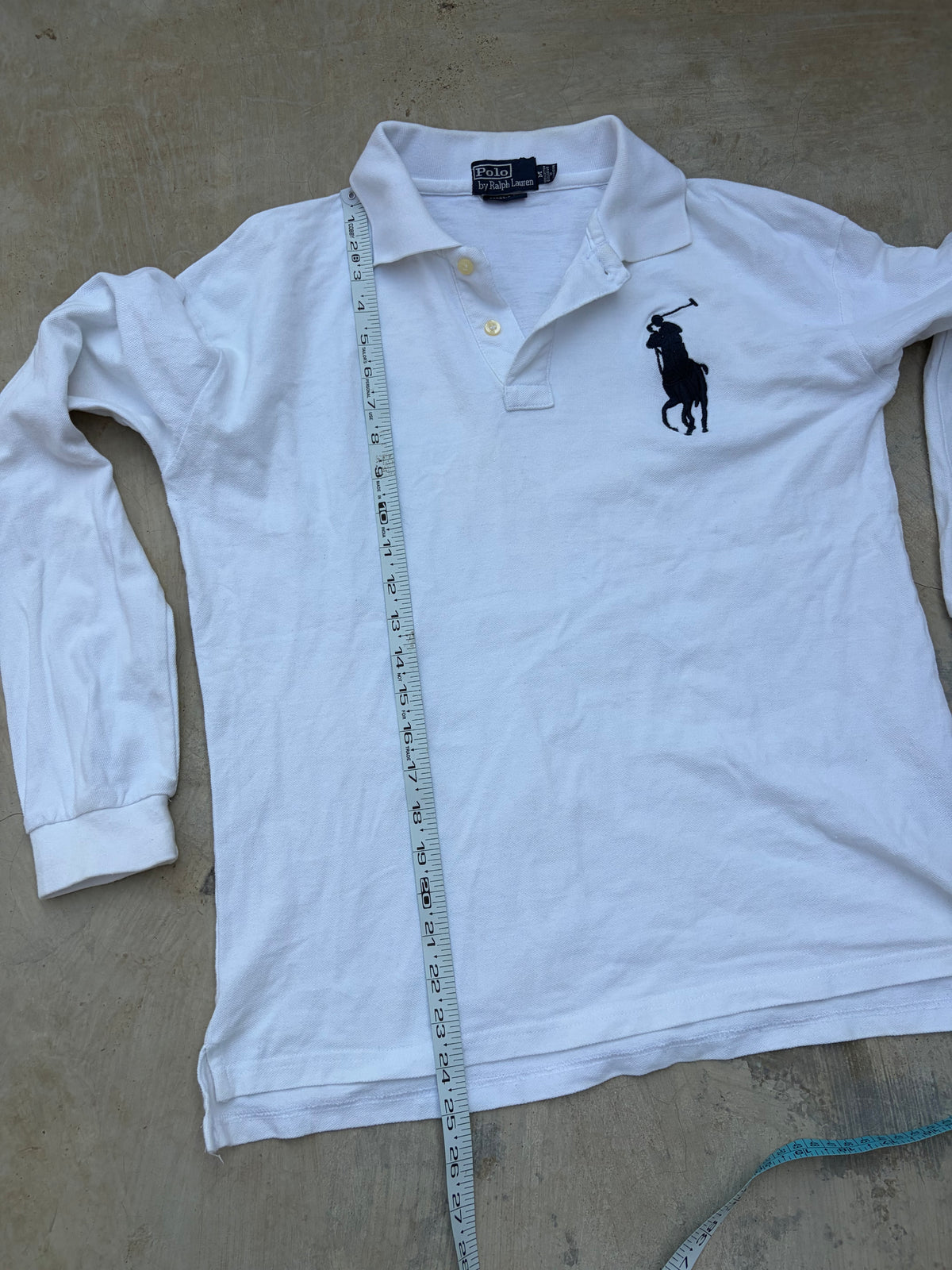 Vintage Polo Ralph Lauren White Long Sleeve Rugby Polo S