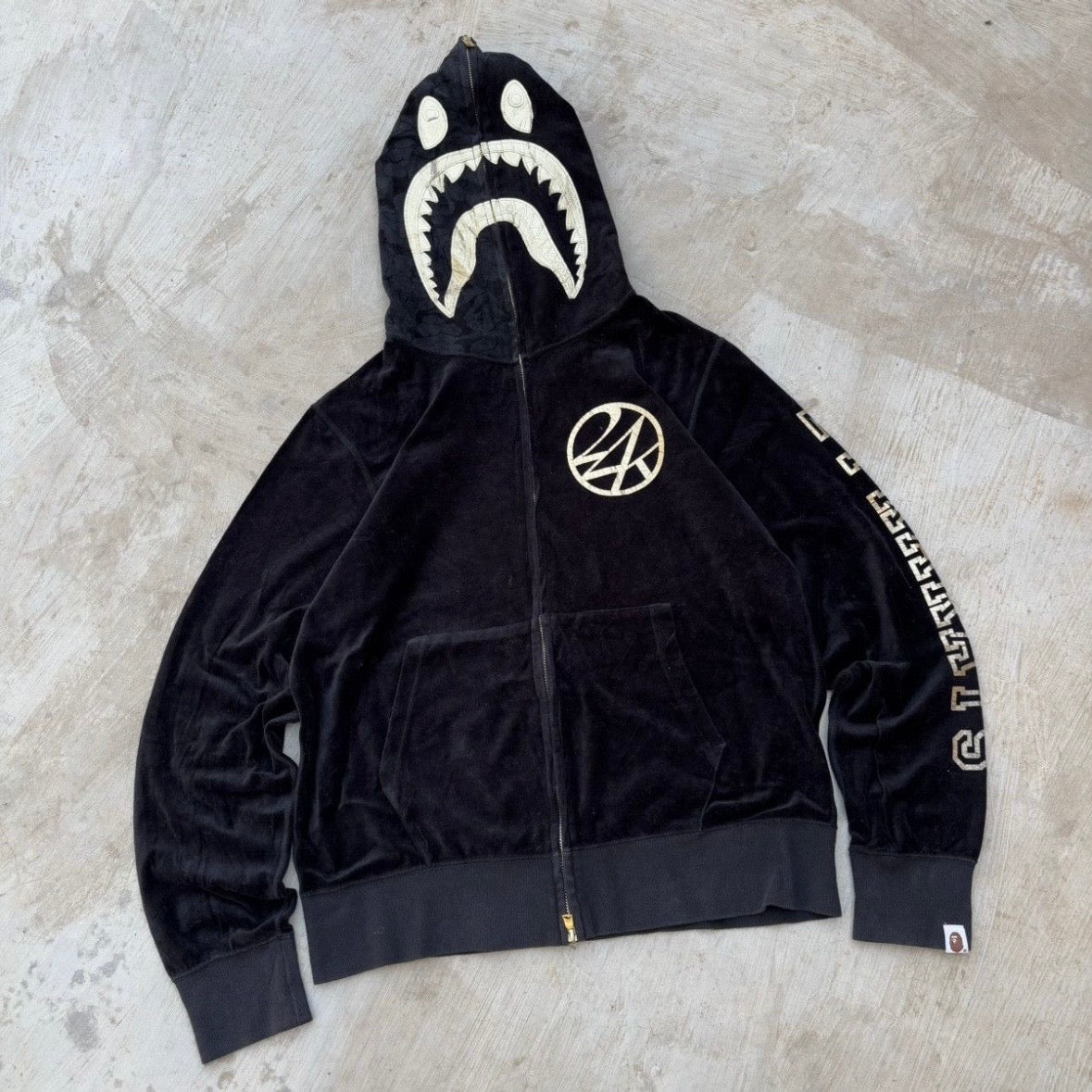 Vintage Bape 24 Karat Full Zip Shark Hoodie L