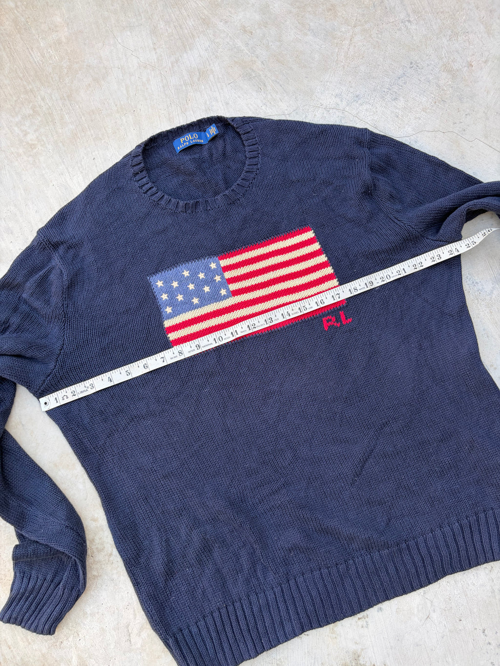Vintage Polo Ralph Lauren USA Flag Sweater L