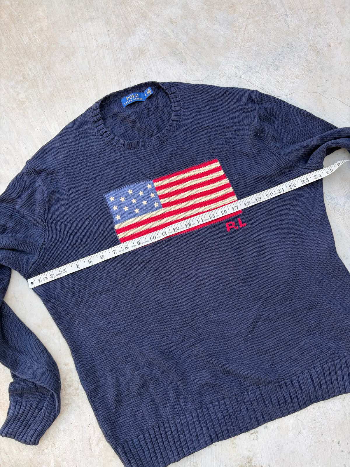 Vintage Polo Ralph Lauren USA Flag Sweater L